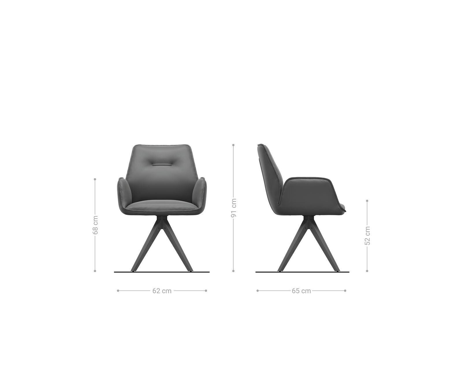 Врътящ се стол Корд СребристСив Дървена рамка  180° въртящ се Zoa-Flex 5