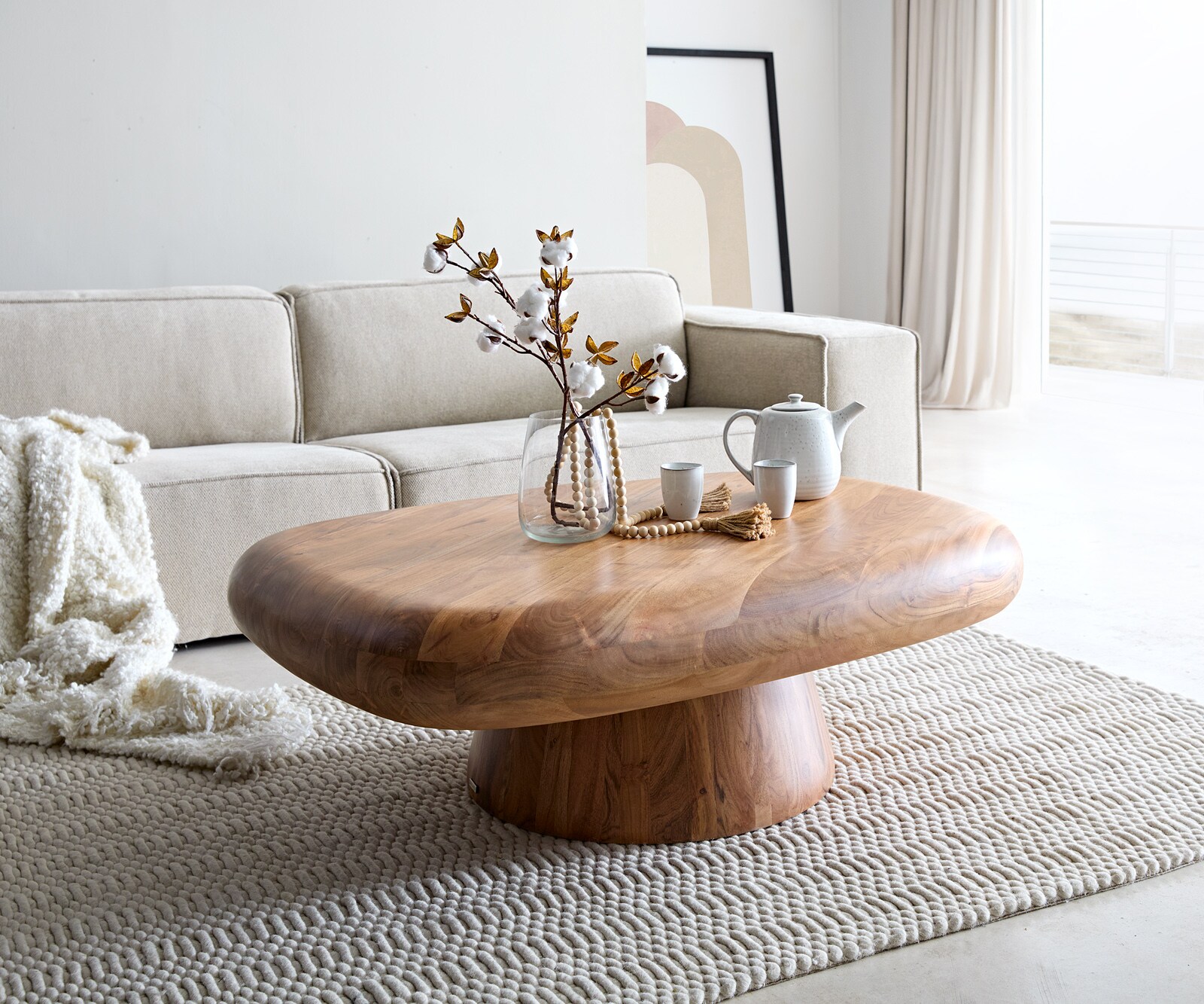 Масичка за кафе Maskat 120x90 cm естествена акация