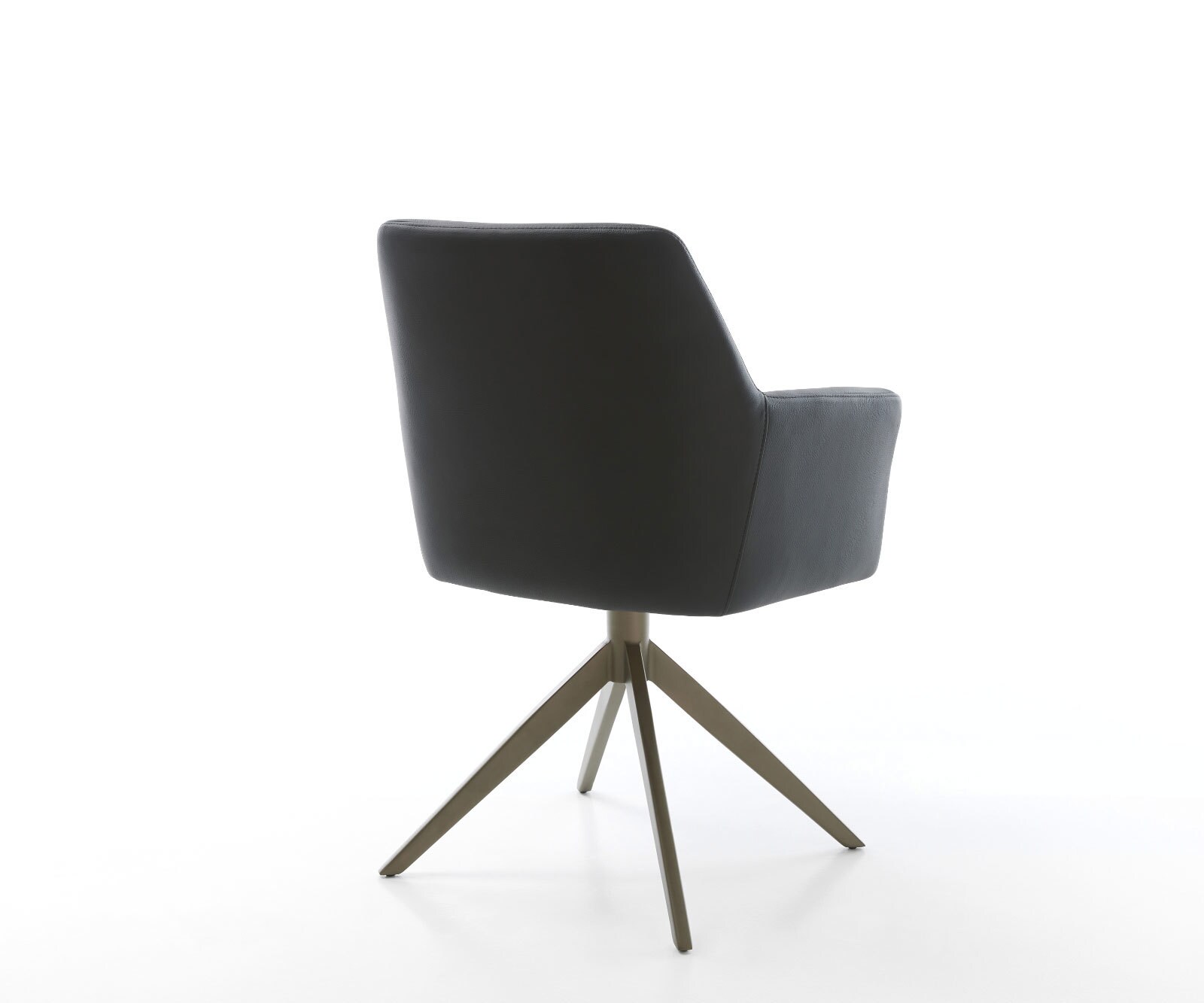 Въртящ се стол Xana-Flex с подлакътници Естествена кожа Черна кръстосана рамка широка Ефектно покритие Титан 360° завъртане Люлееща се функция Ядро от джобни пружини 5