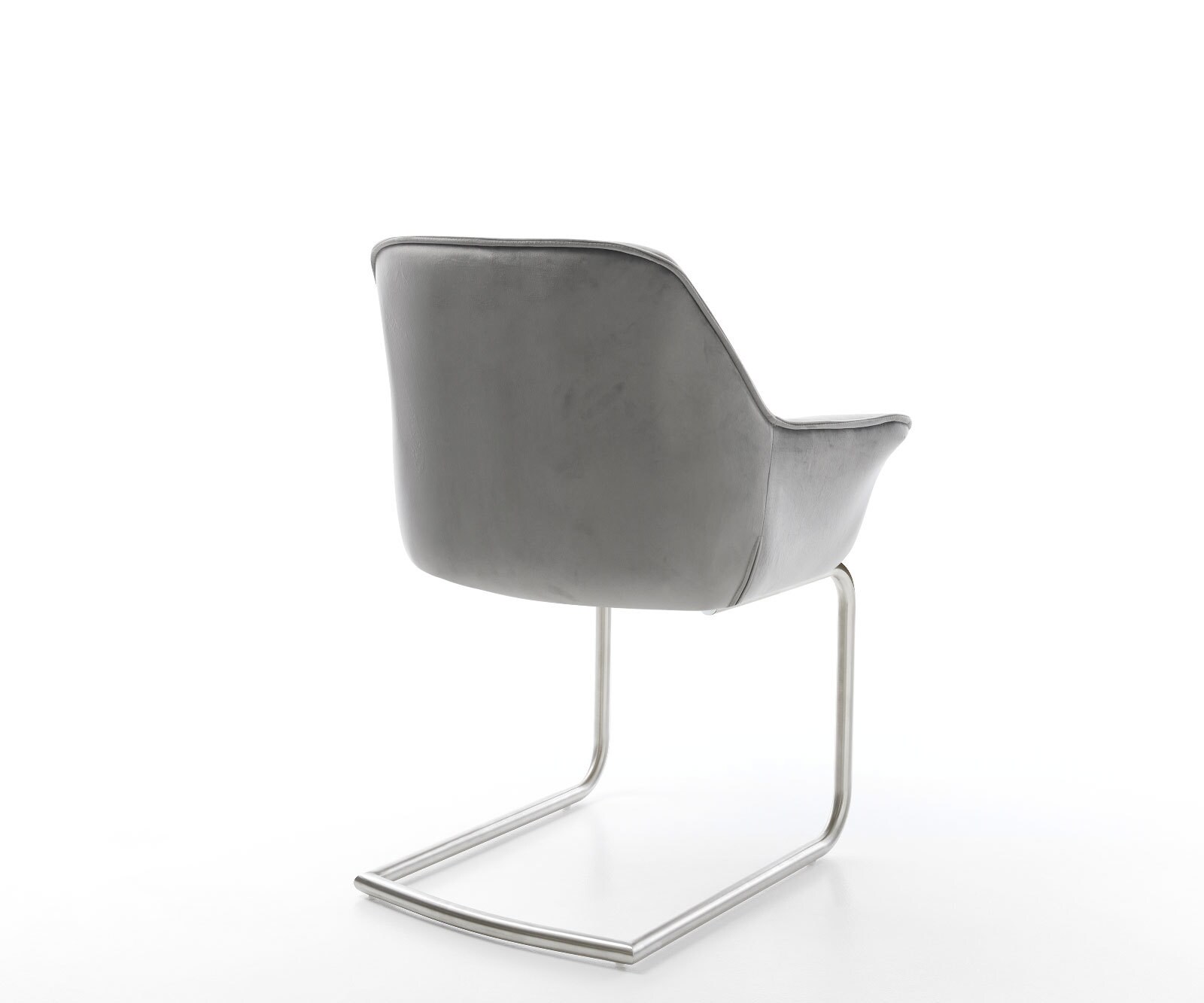 Люлеещ стол с подлакътници Кадифе Сив Конзолен крак кръгъл Неръждаема стомана Keila-Flex 5