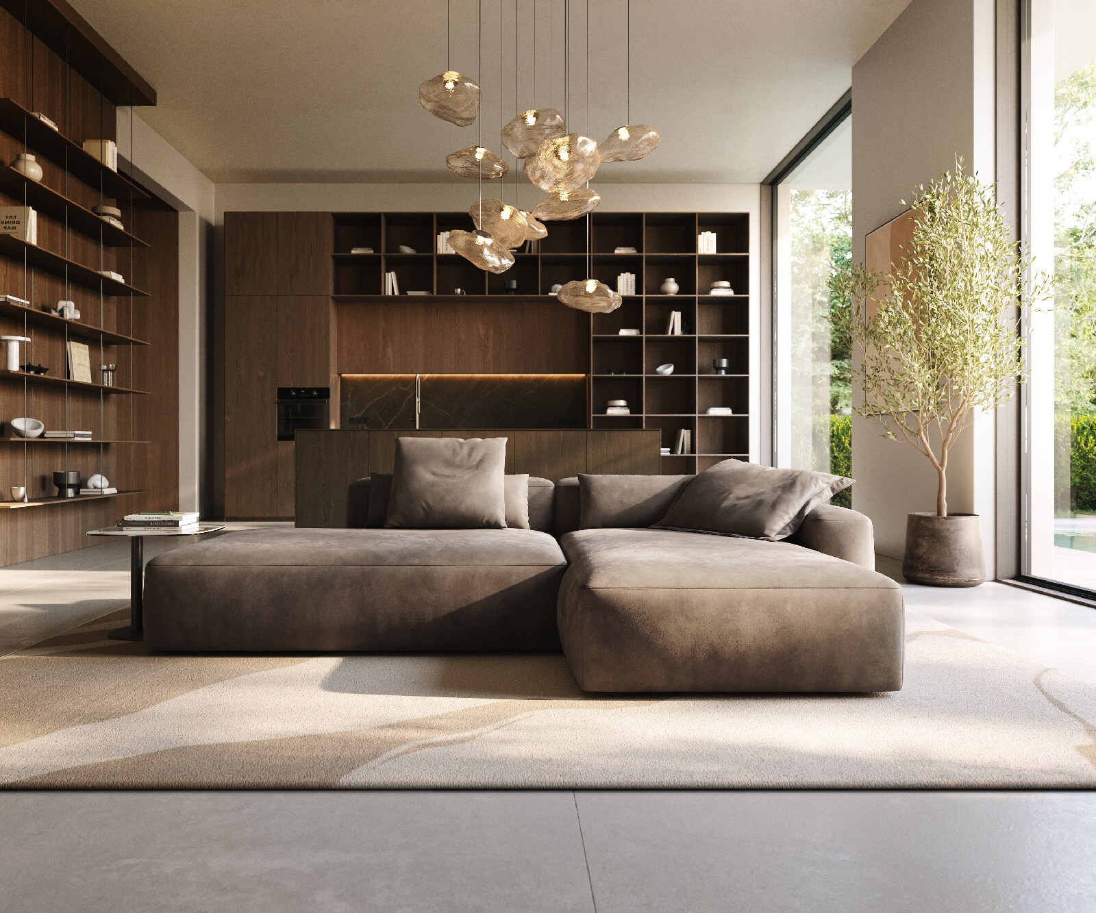 Ъглов диван Freestyle 310x200 cm микрофибър сив цвят винтидж шев 1