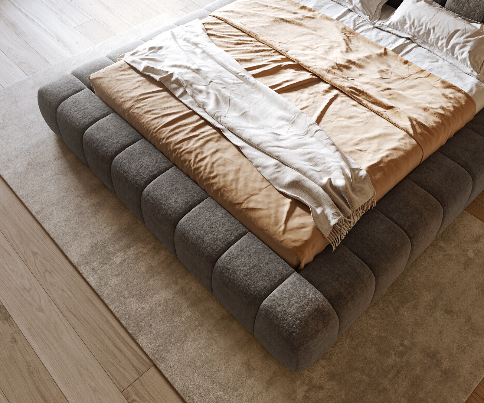 Тапицирана рамка за легло Cutio 180x200 cm Bouclé Soft Mud 5