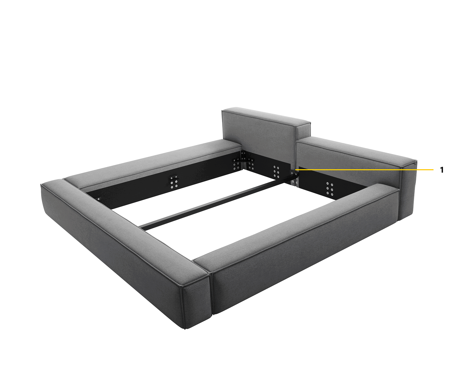 Тапицирано легло Kalinea 140x200 cm микрофибър сиво 7