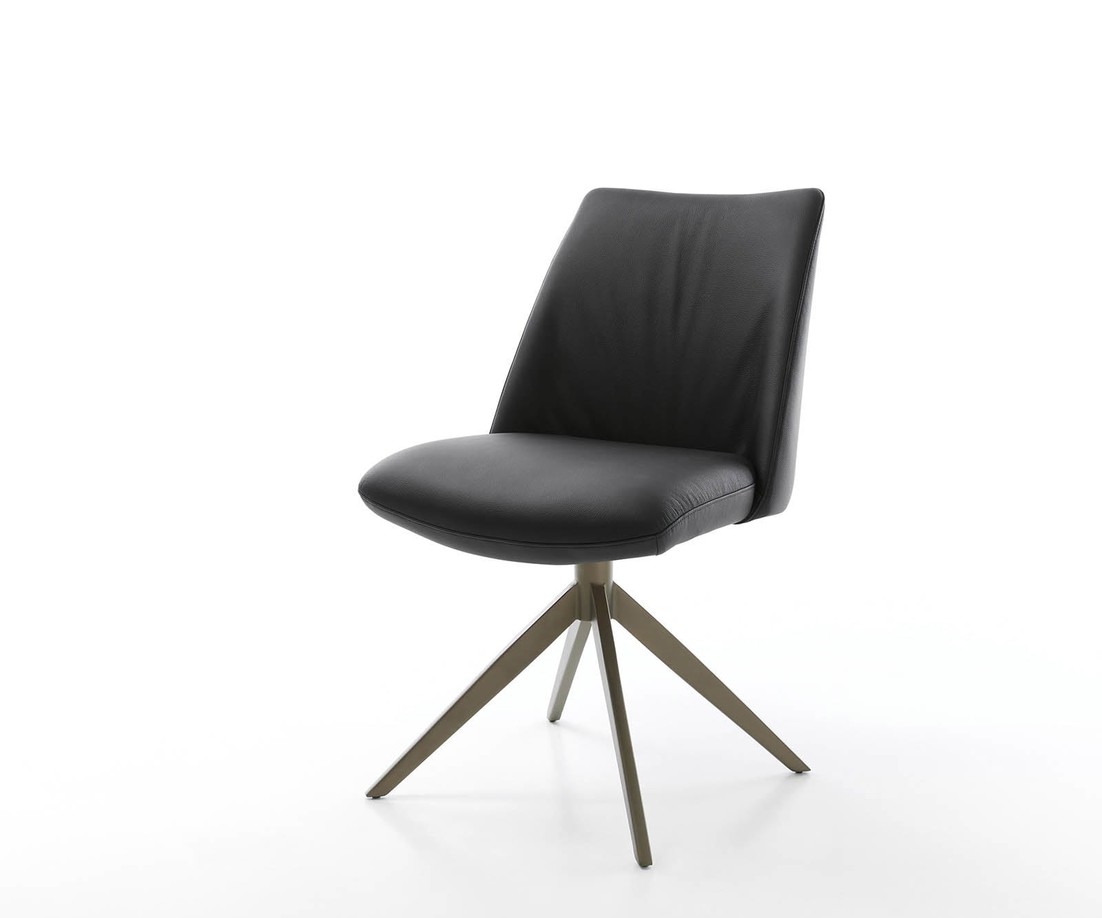 Врътящ се стол Естествена кожа Черен Конус крак плосък  Titan 360° въртящ се Покет пружина Elso-Flex Врътящ се стол Естествена кожа Черен Конус крак плосък  Titan 360° въртящ се Покет пружина Elso-Flex