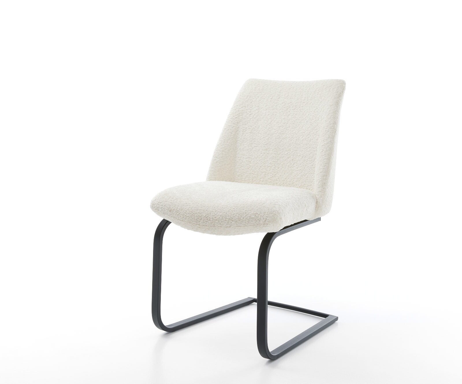 Люлеещ стол Букле Бял Конзолен крак плосък Черен Покет пружина Elso-Flex 1