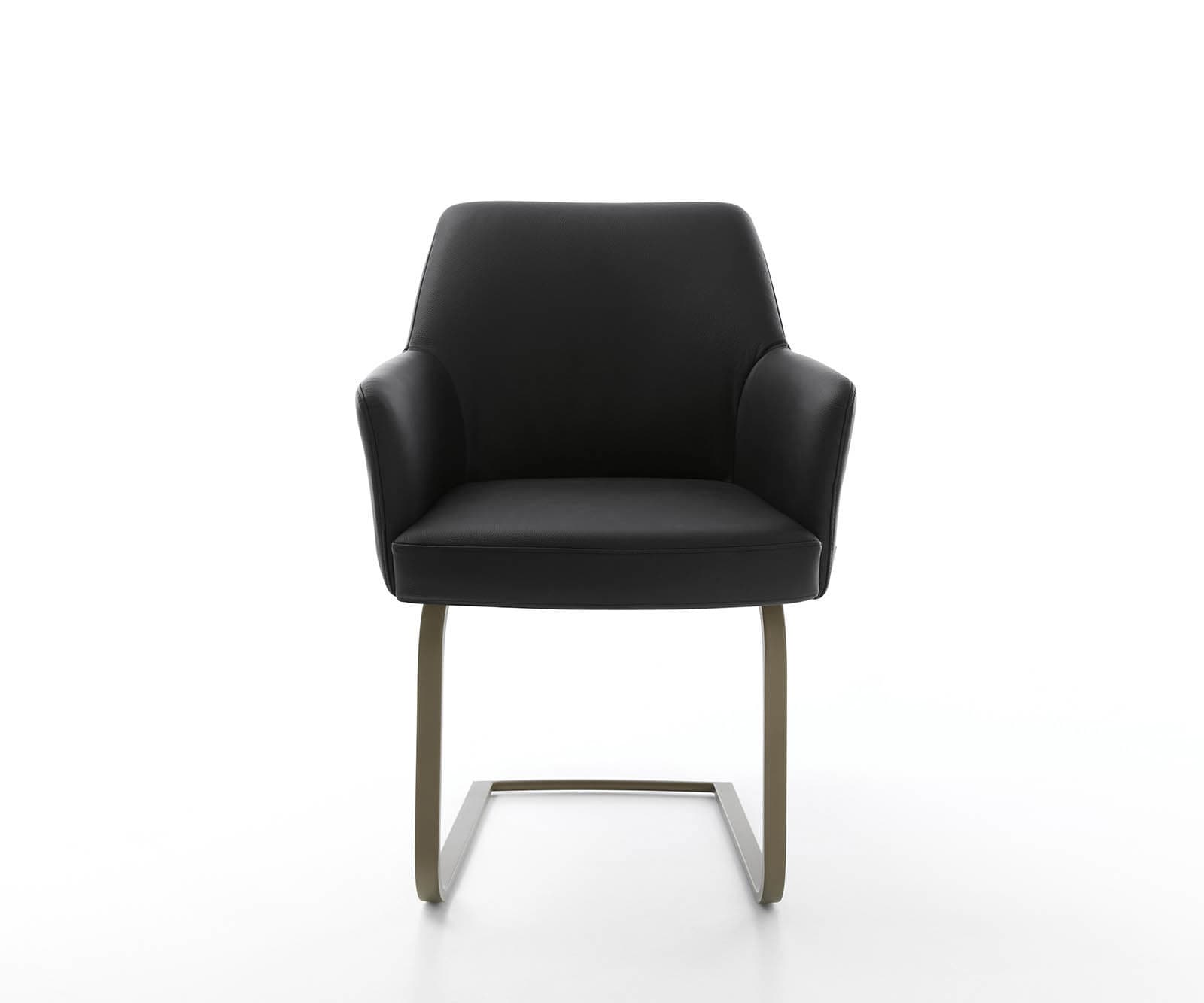 Люлеещ стол с подлакътници Естествена кожа Черен Конзолен крак плосък  Титан Покет пружина Xana-Flex 1 Люлеещ стол с подлакътници Естествена кожа Черен Конзолен крак плосък  Титан Покет пружина Xana-Flex 1