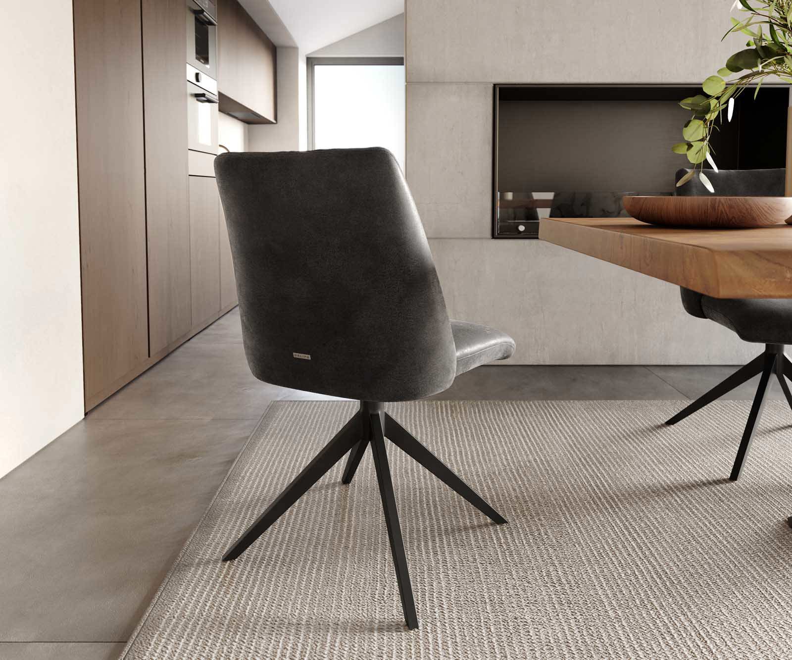 Врътящ се стол Антрацит Винтидж Конус крак плосък Черен 360° въртящ се Покет пружина Elso-Flex 3 Врътящ се стол Антрацит Винтидж Конус крак плосък Черен 360° въртящ се Покет пружина Elso-Flex 3