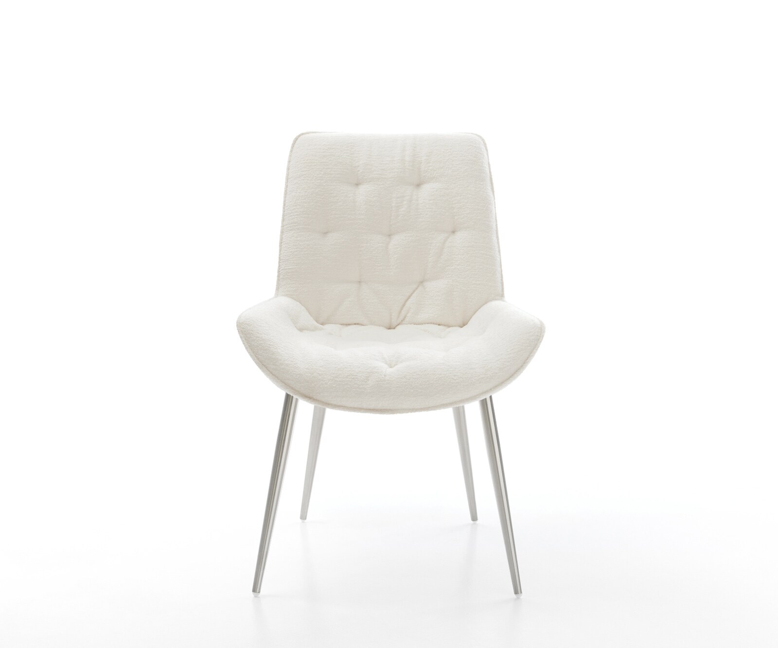 Трапезен стол Taimi-Flex Bouclé Soft Beige 4-футов конусовиден от неръждаема стомана 1