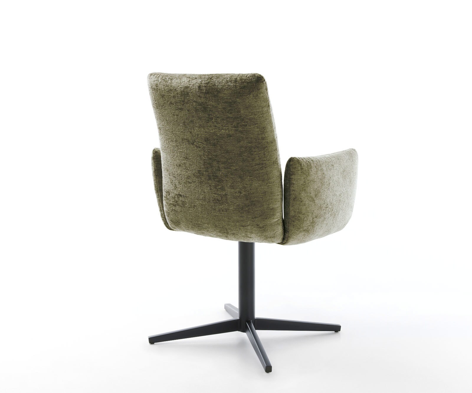 Врътящ се стол с подлакътници Шенил Маслина Офис основа Черен 360° въртящ се Покет пружина Jova-Flex 5