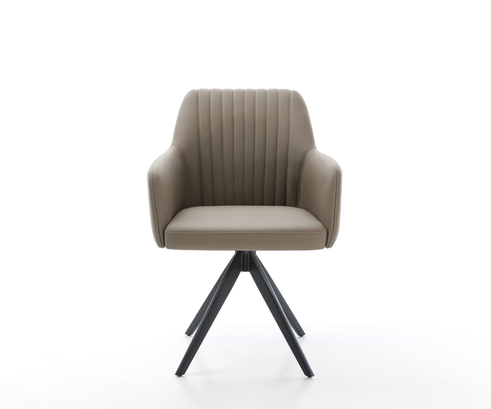 Врътящ се стол Естествена кожа Сиво-Кафяв Конус крак  Черен 180° въртящ се Greg-Flex 2