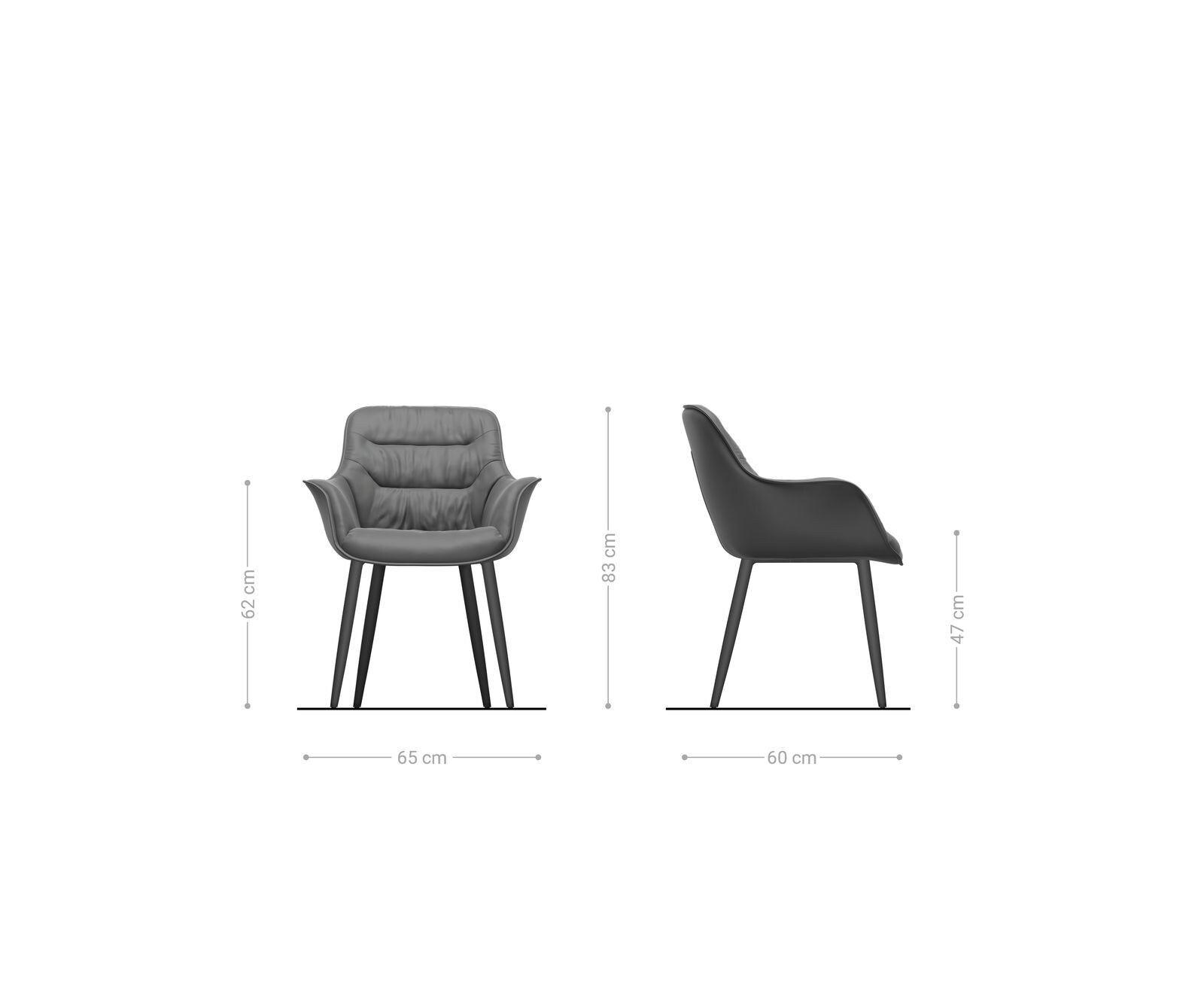 Трапезен стол Таупе Винтидж 4 крака конични Неръждаема стомана Kaira-Flex 6