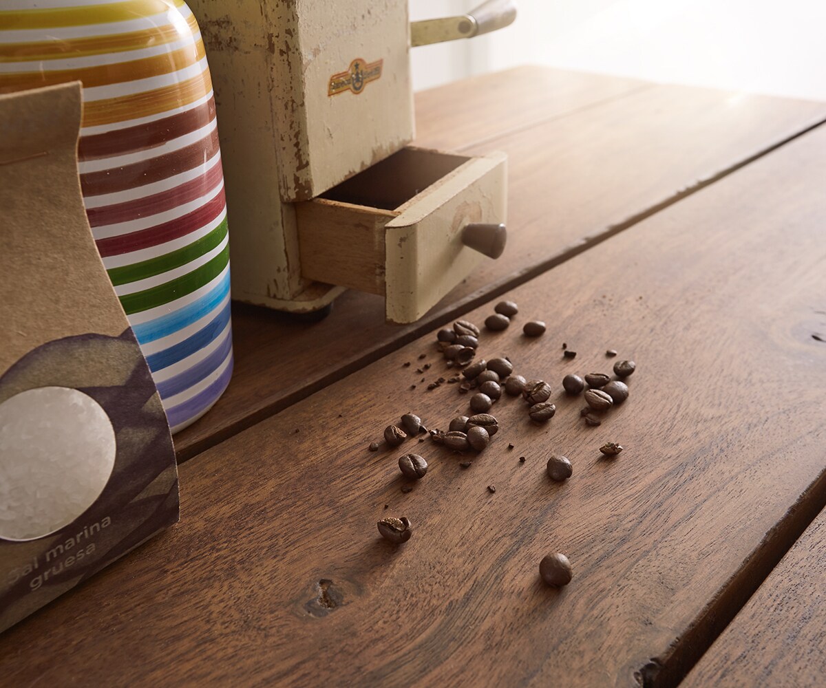 Бар маса Blokk 165x60 cm акациево кафява с метална рамка  5