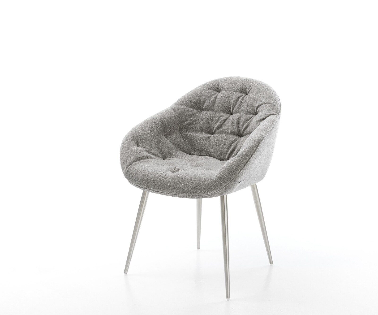 Трапезен стол Gaio-Flex текстурирана тъкан меко сиво 4-футов конус от неръждаема стомана 1