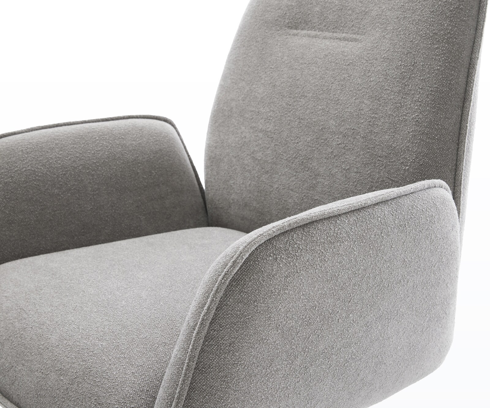 Конзолен стол Zoa-Flex текстурирана тъкан меко сиво конзолен стол плоско бяло ядро с джобни пружини 4