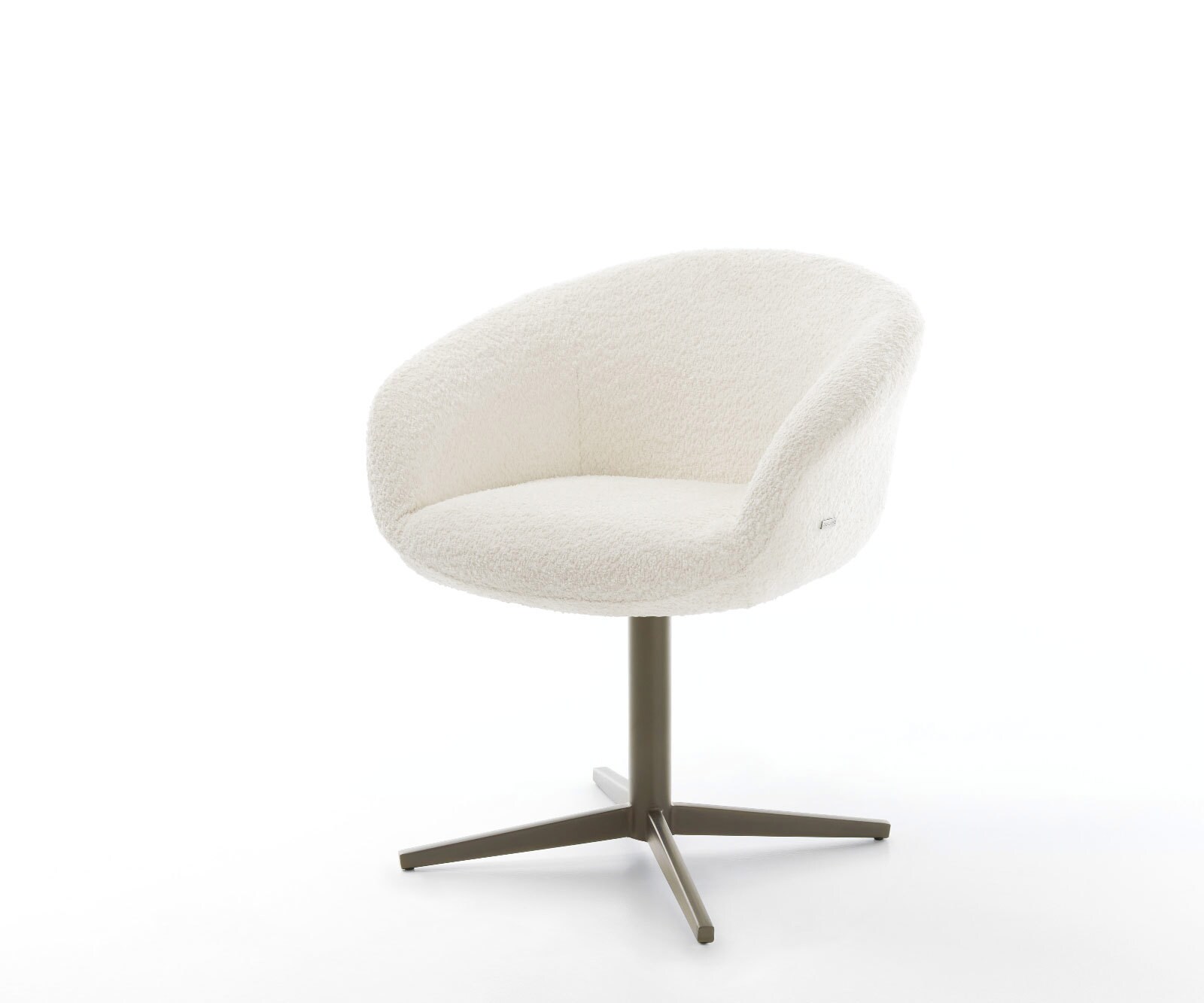 Врътящ се стол с подлакътници Букле Бял Офис основа  Titan 360° въртящ се Покет пружина Vinka-Flex 1