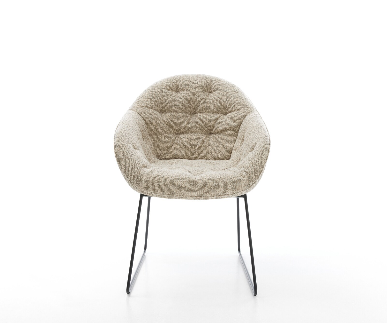 Трапезен стол Gaio-Flex Тъкан Soft Beige Основа за шейни Black 2