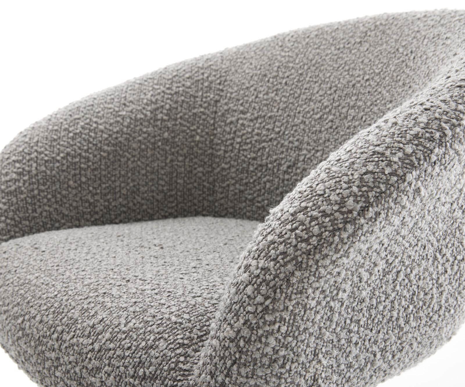 Врътящ се стол с подлакътници Букле СребристСив Конус крак плосък  Titan 360° въртящ се Покет пружина Vinka-Flex 3