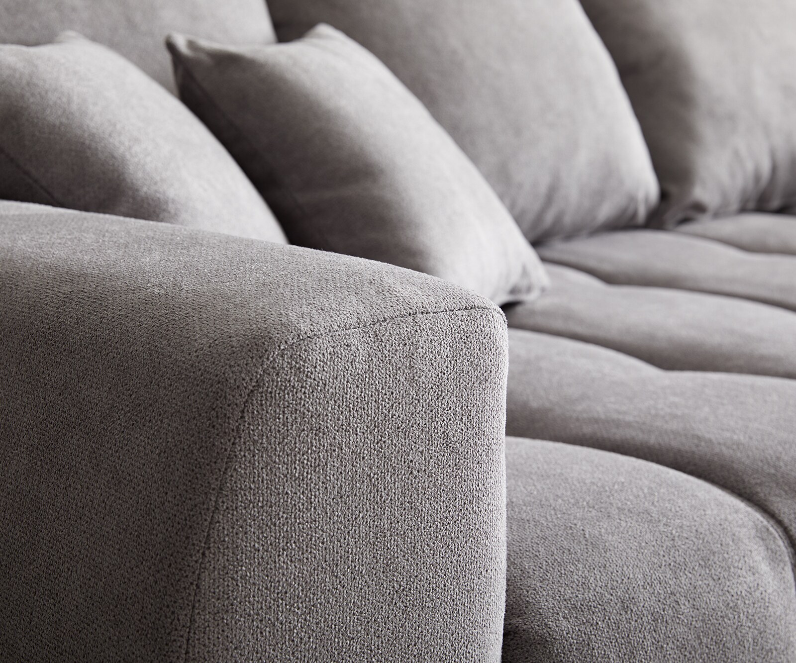 Ъглов диван Josea 300x220 cm микрофибър камък сив Recamiere десен 3