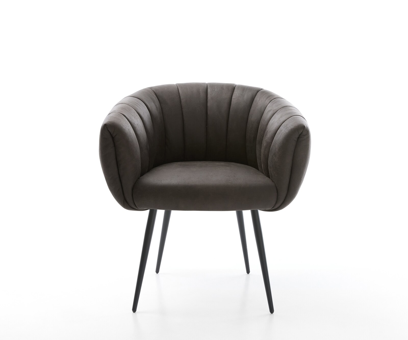 Трапезен стол Jada-Flex, микрофибър антрацит, 4 фута заострена черна сърцевина с джобни пружини 1