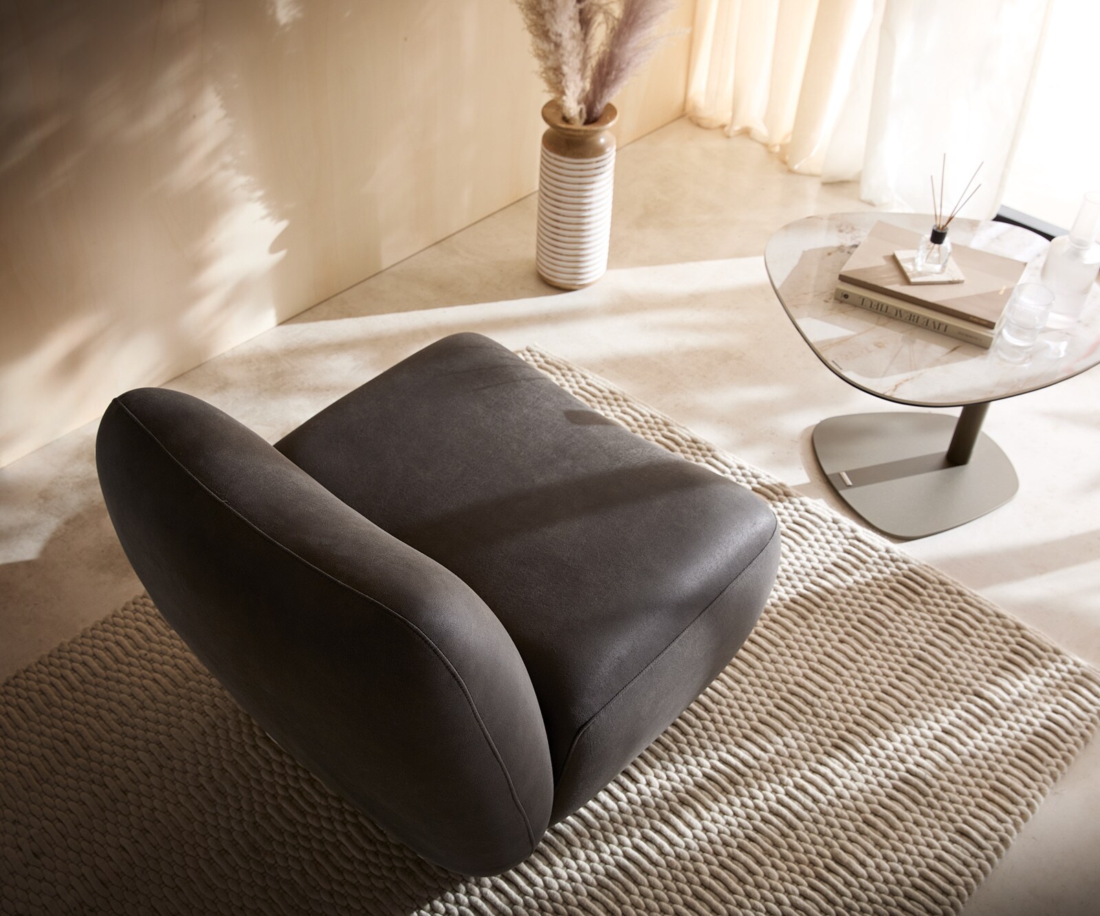 Кресло Zena 75x85 cm микрофибър антрацит реколта 2