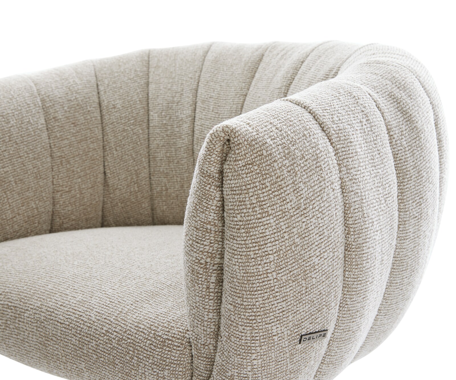 Конзолен стол Jada-Flex, с тъкан от мек бежов плат, Стол с плоска бяла конзола, Ядро от джобна пружина 3