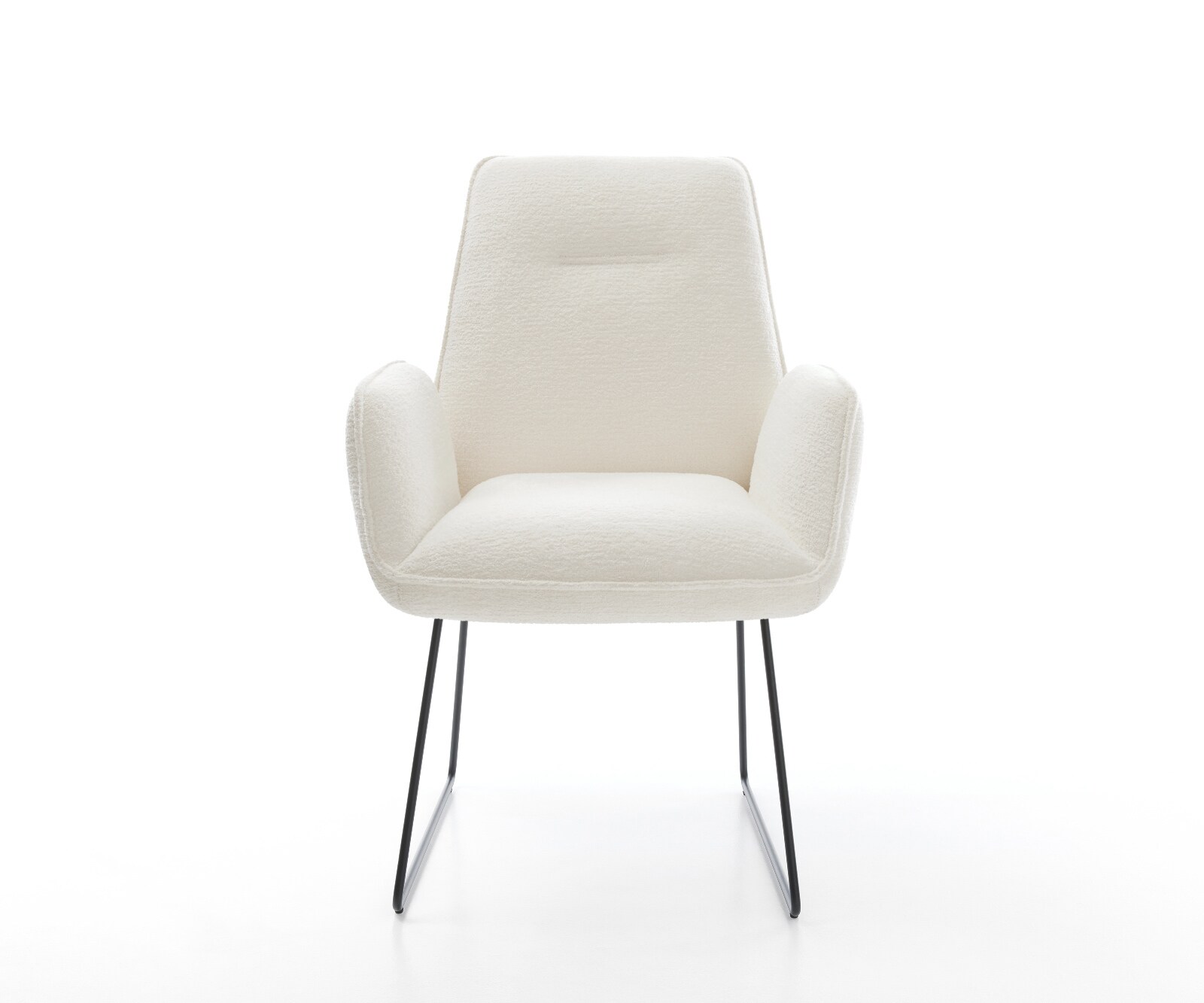 Стол за хранене Zoa-Flex Bouclé Soft Beige Основа от шейни Черно Ядро от джобни пружини 2