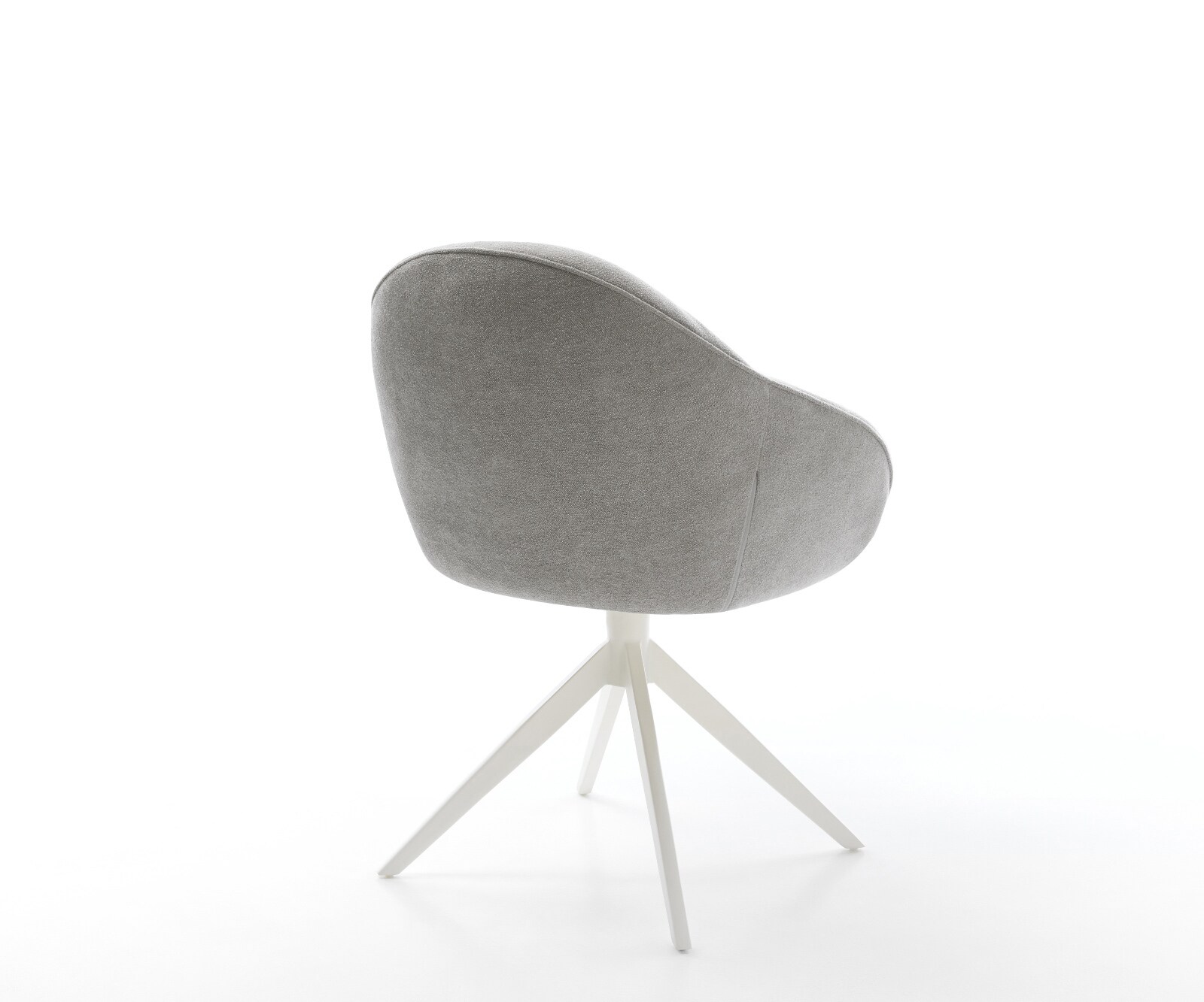 Въртящ се стол Gaio-Flex текстурирана тъкан меко сиво кръстосана рамка широка бяла 360° въртяща се люлееща се функция 5