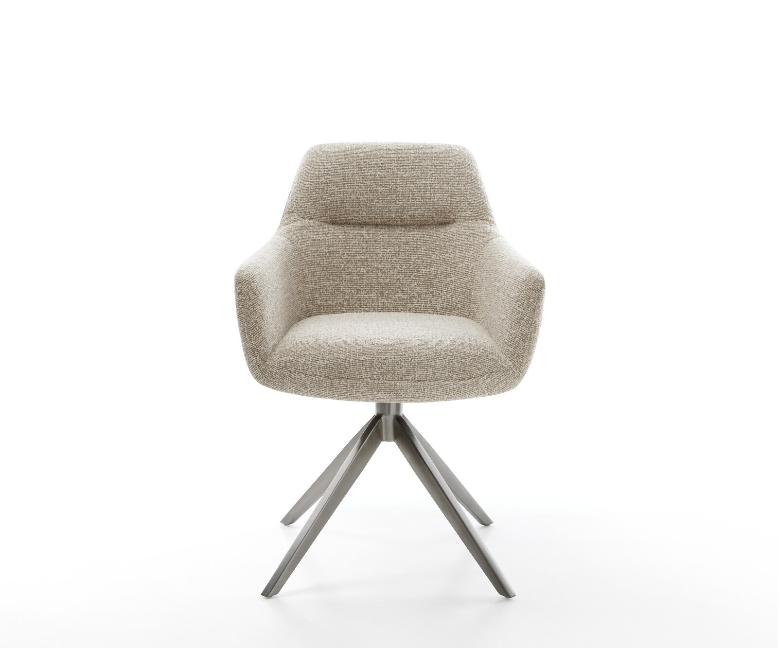 Въртящ се стол Pejo-Flex Soft Бежова тъкан Кръстосана рамка широка Графит 360° въртене Люлееща се функция Ядро от джобни пружини 2
