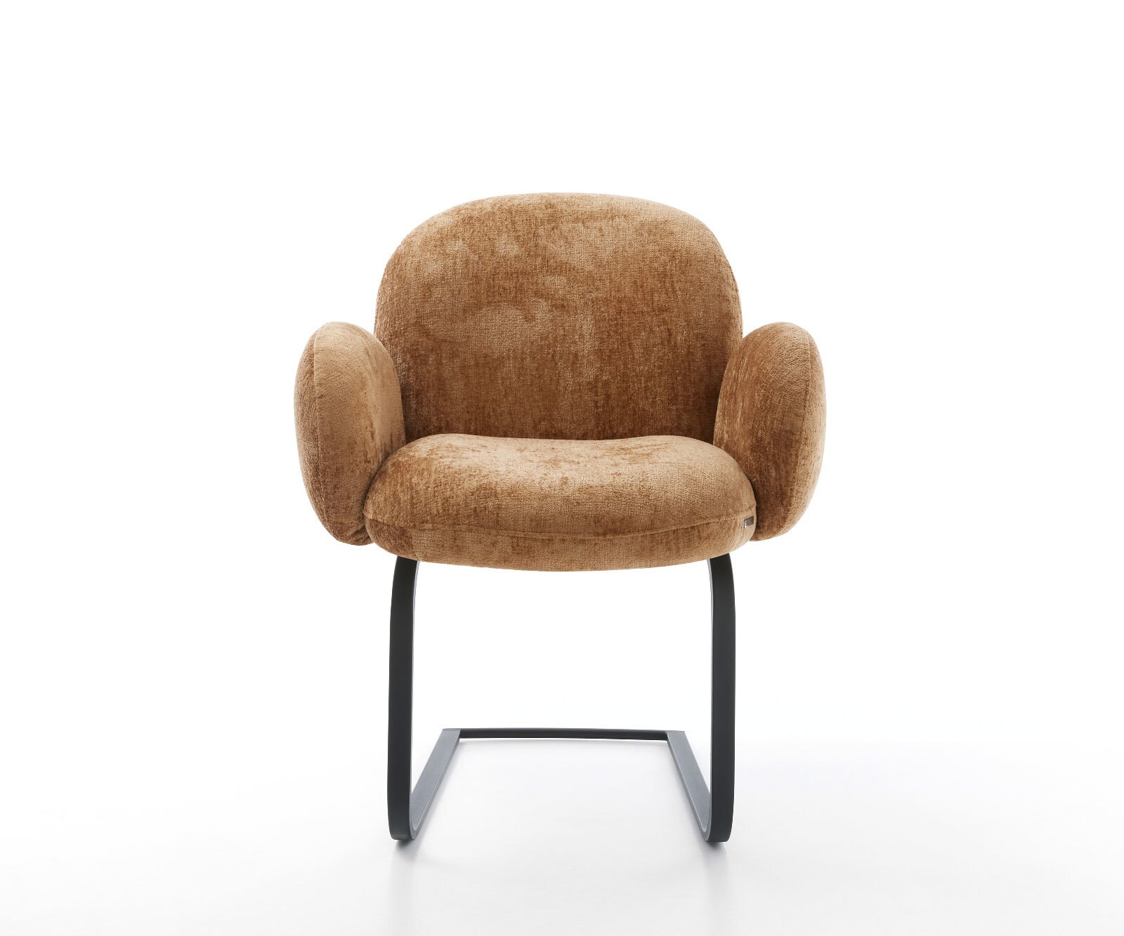 Люлеещ стол с подлакътници Шенил Ръжда Конзолен крак плосък Черен Покет пружина Nube-Flex 2