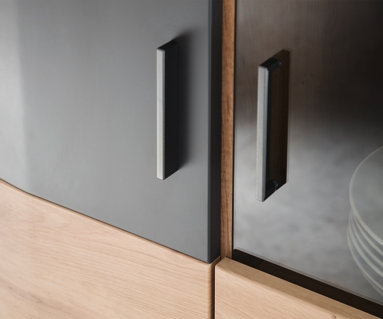 Висок шкаф 90 x 130 cm Дъб Визия Стъклена витрина 3 Врати Farum 3 Висок шкаф 90 x 130 cm Дъб Визия Стъклена витрина 3 Врати Farum 3