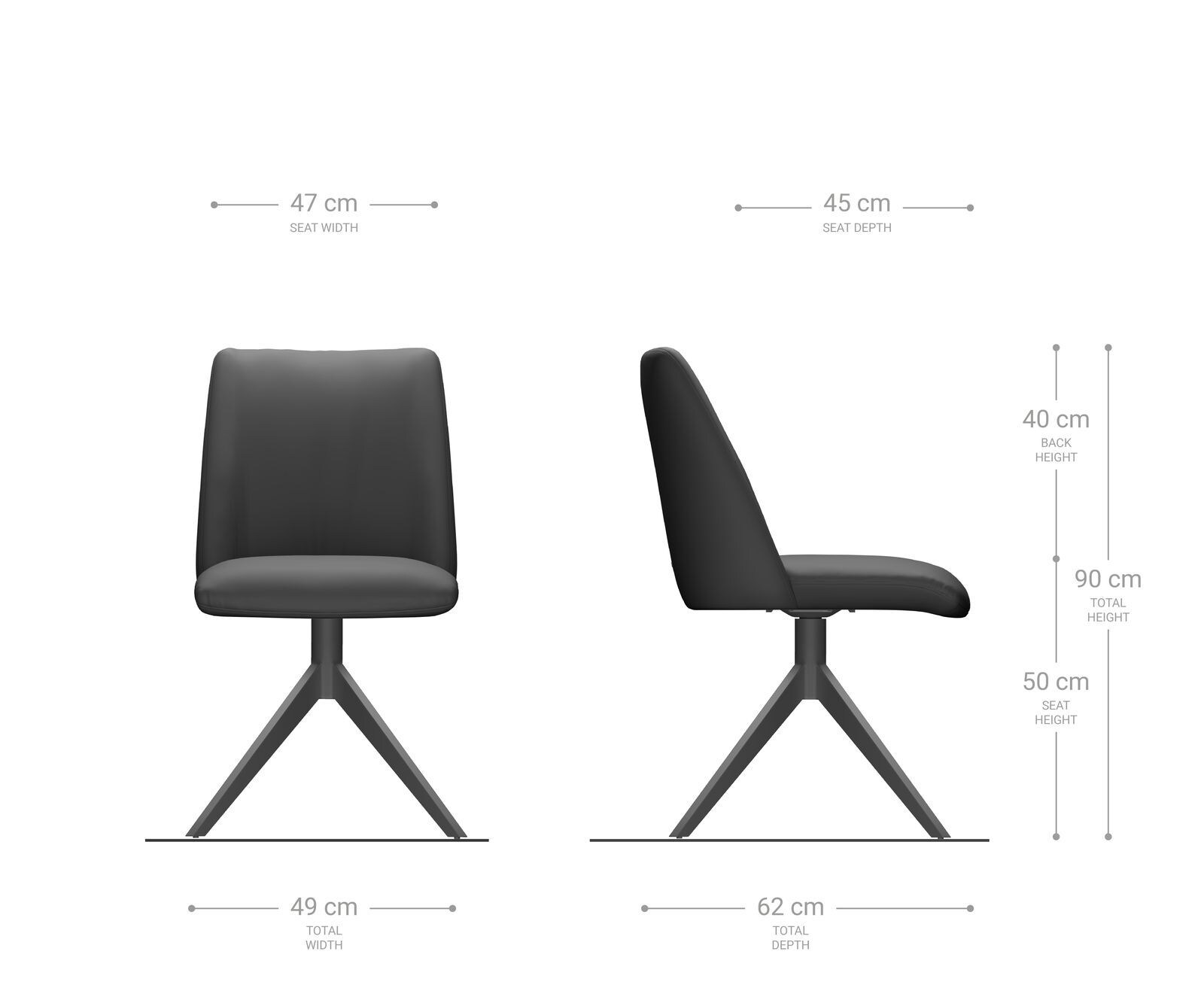 Врътящ се стол Естествена кожа Черен Конус крак плосък Неръждаема стомана 360° въртящ се Покет пружина Elso-Flex 5 Врътящ се стол Естествена кожа Черен Конус крак плосък Неръждаема стомана 360° въртящ се Покет пружина Elso-Flex 5
