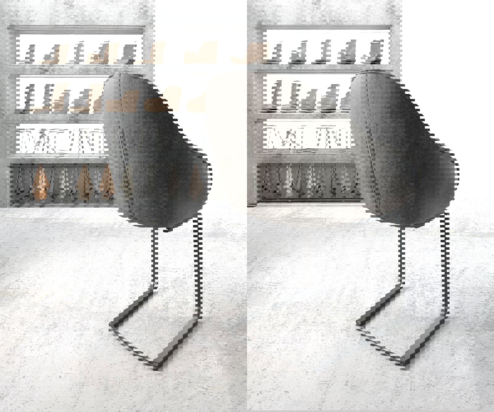 Люлеещ стол Сив Антик Конзолен крак плосък Черен Gaio-Flex 4