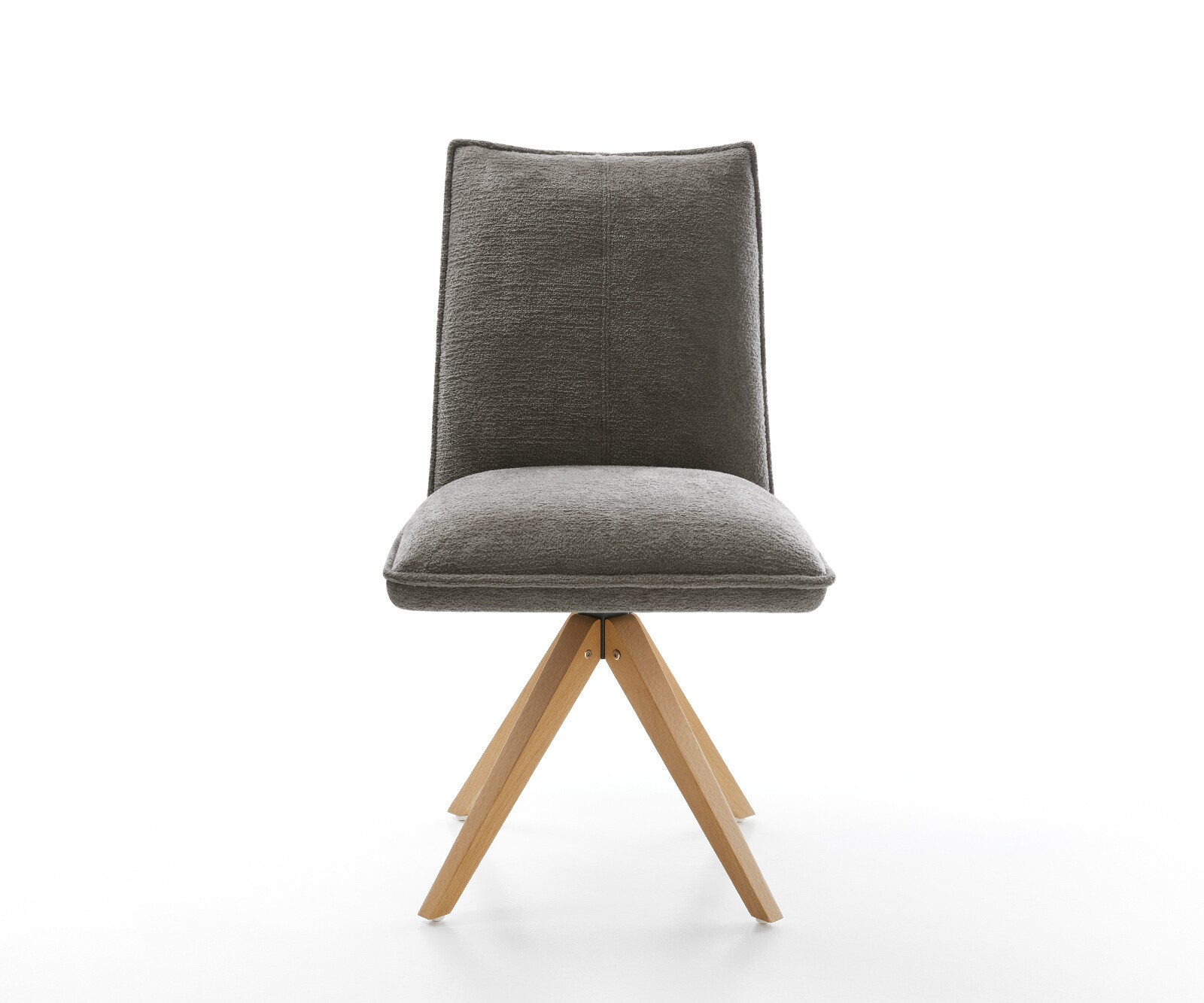 Въртящ се стол Lelio-Flex Bouclé Soft Mud Дървена рамка ъглова естествена 180° въртене Ядро от джобни пружини 2