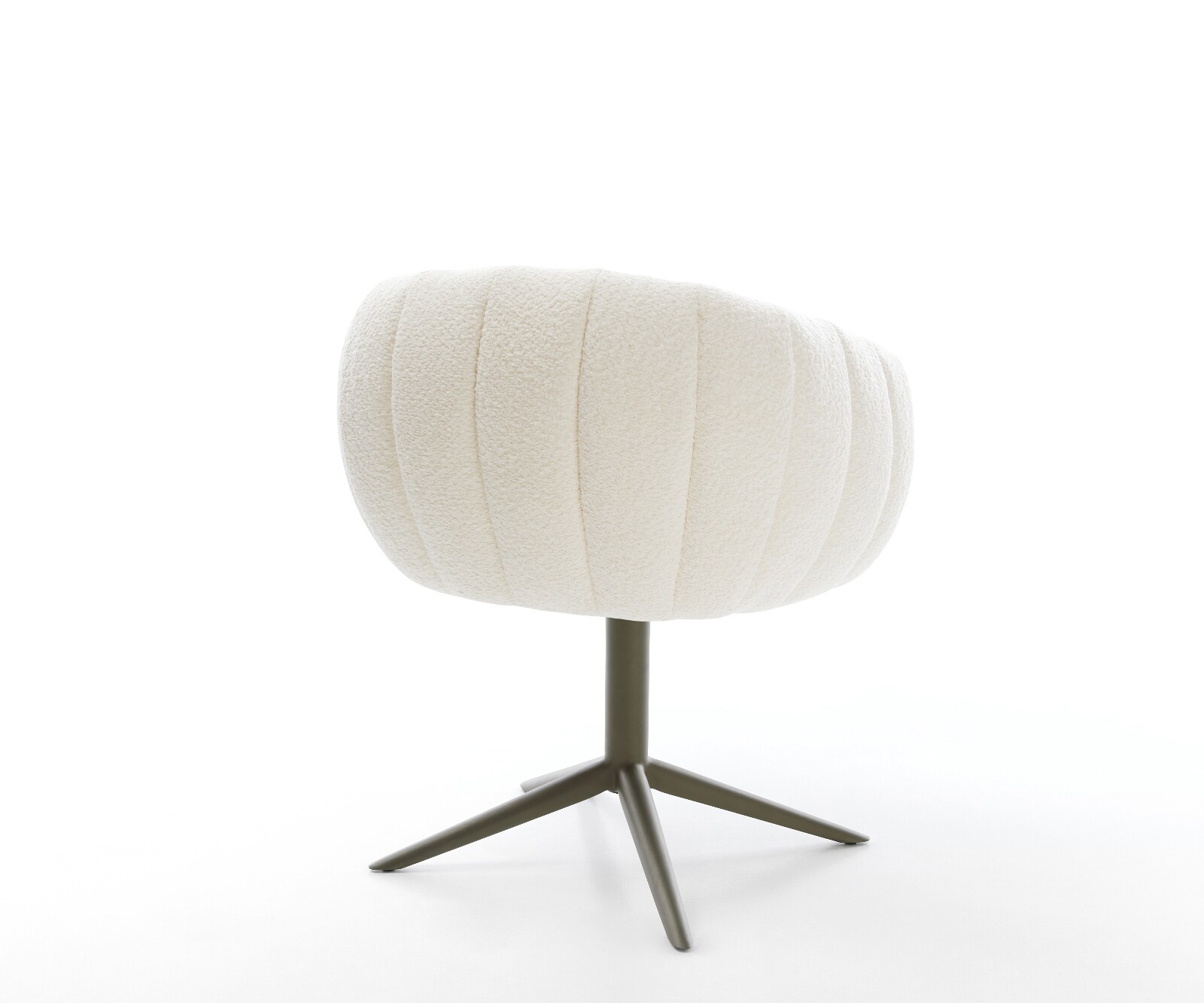 Въртящ се стол Jada-Flex Bouclé Бяло покритие с ефект на основата Титан 360° завъртане Люлееща се функция Ядро от джобни пружини 4