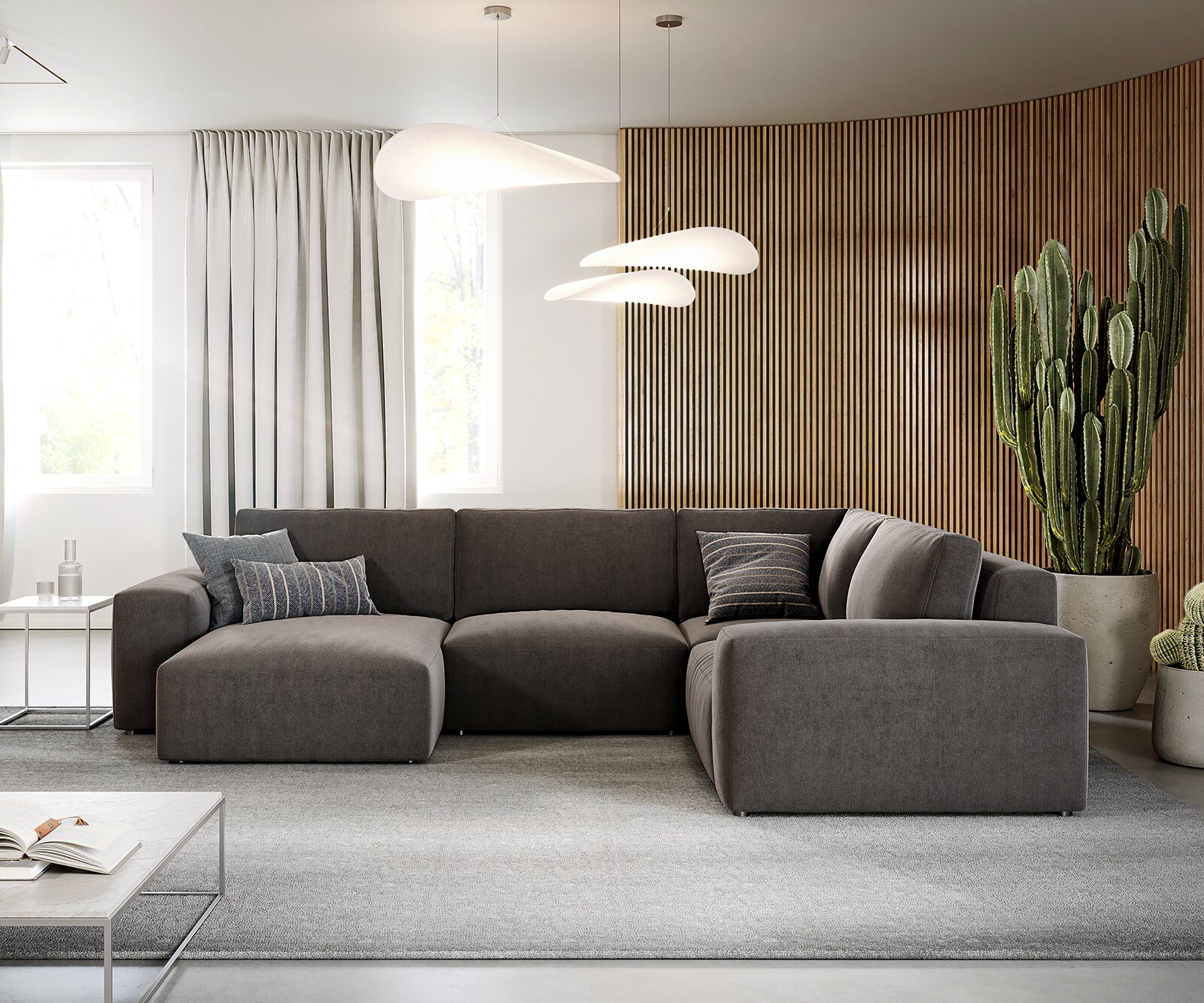  L 330x230 cm Микрофибър КакиКафяв Лежанка вариации Lanzo 1