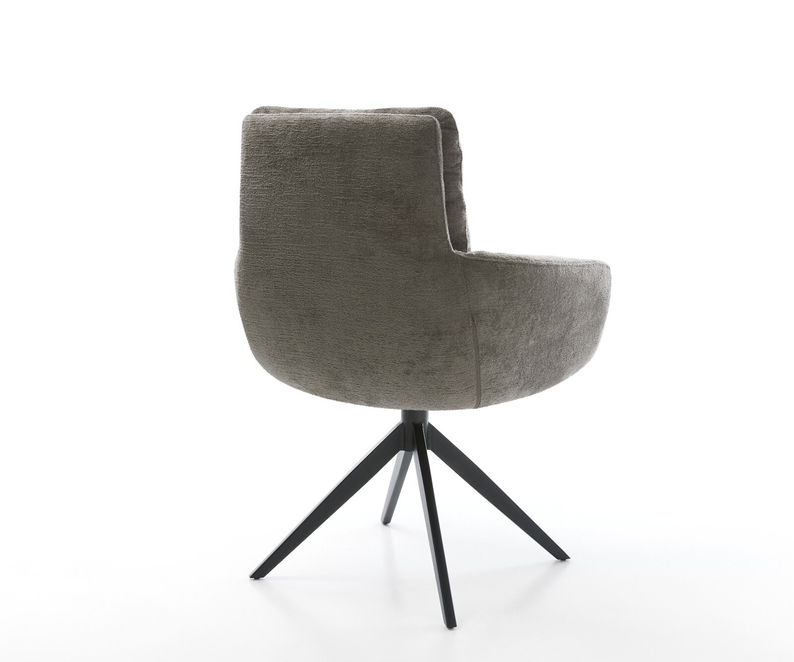 Въртящ се стол Abelia-Flex с подлакътници Bouclé Soft Mud Кръстосана основа широка Черно 360° въртене Люлееща се функция 5