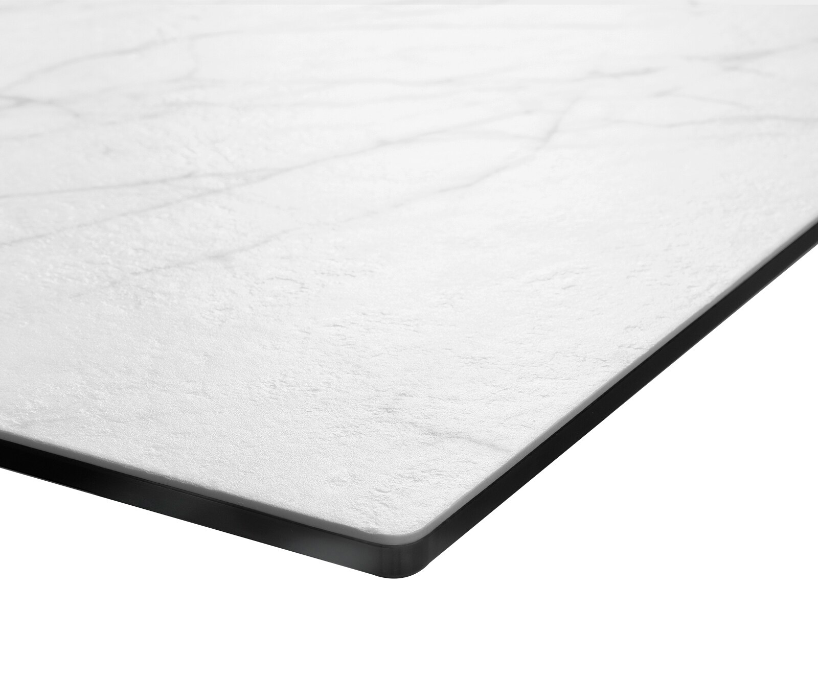Маса 200x100cm Keramik Laminam®Statuarietto Бял среден крак плоска стомана Черен Edge 5