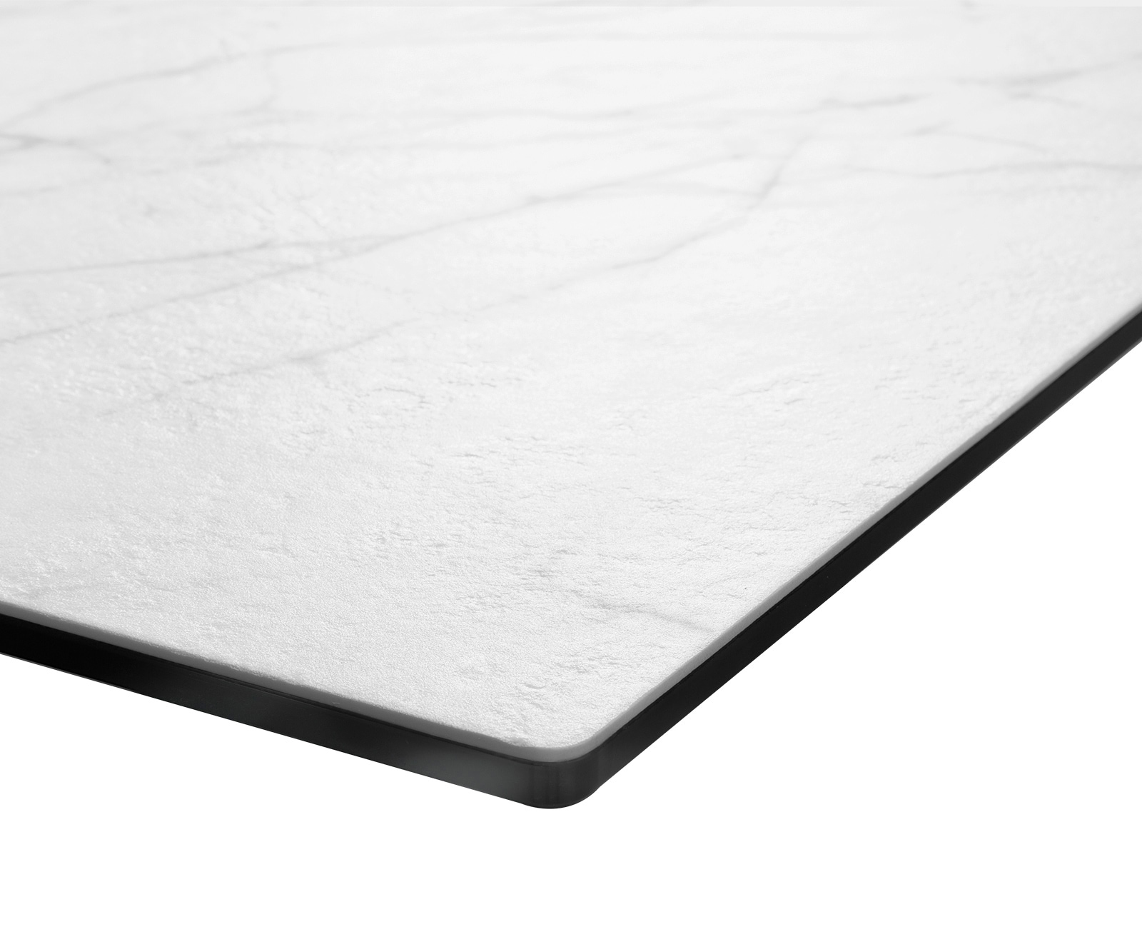 Маса 200x100cm Keramik Laminam®Statuarietto Бял среден крак плоска стомана Черен Edge 5 Маса 200x100cm Keramik Laminam®Statuarietto Бял среден крак плоска стомана Черен Edge 5
