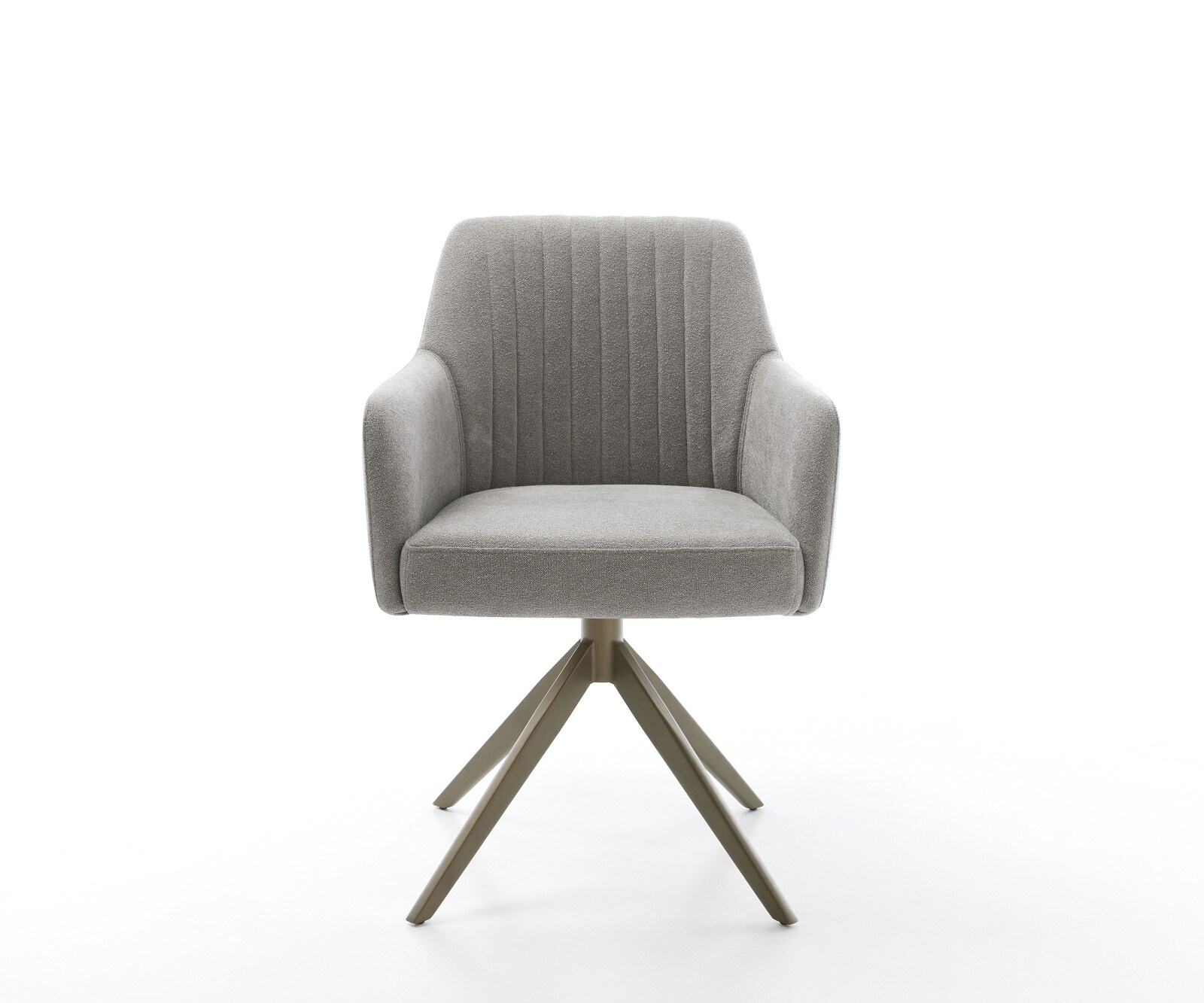 Въртящ се стол Greg-Flex, структурна тапицерия Soft Grey, широка кръстообразна рамка, покритие с ефект „Титан“, върти се на 360°, функция за люлеене, джобна пружинена сърцевина 2