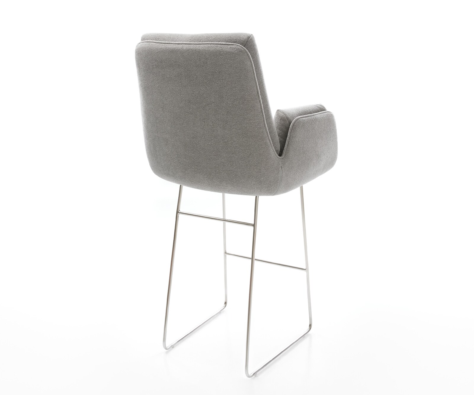 Бар стол Clea-Flex текстурирана тъкан меко сиво шейна основа неръждаема стомана 4