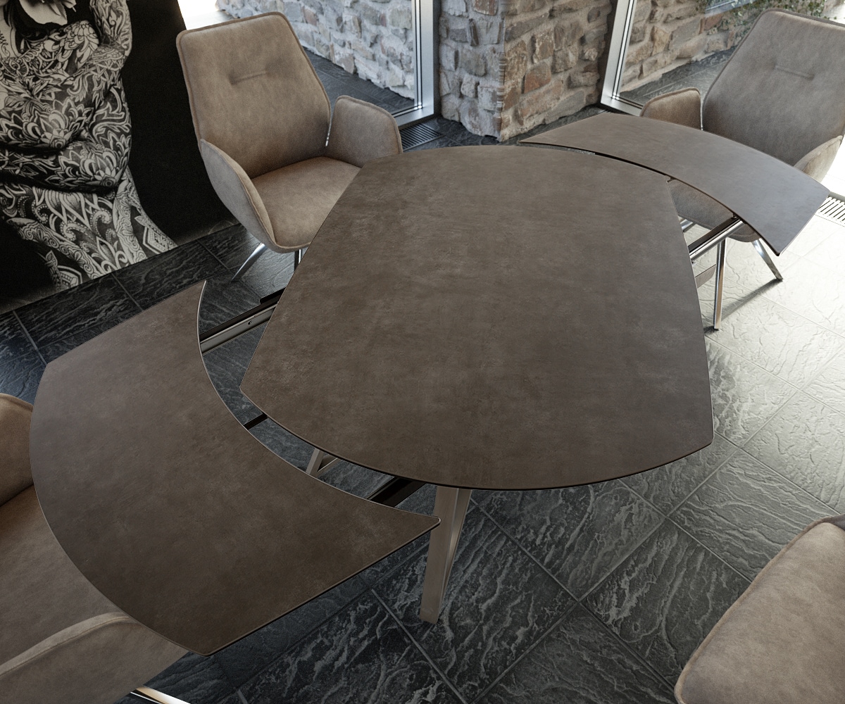 Маса 130/200x95 cm Keramik Кафяв Неръждаема стомана разтегателна Carlow 3 Маса 130/200x95 cm Keramik Кафяв Неръждаема стомана разтегателна Carlow 3