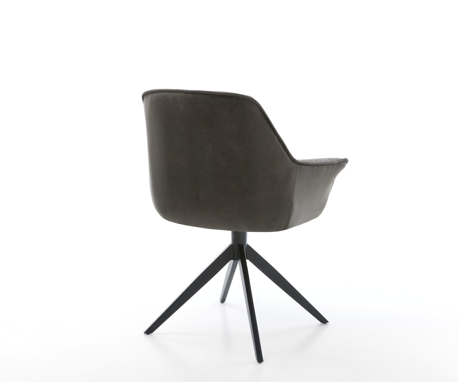 Врътящ се стол с подлакътници Антрацит Винтидж Конус крак плосък Черен 360° въртящ се Keila-Flex 5