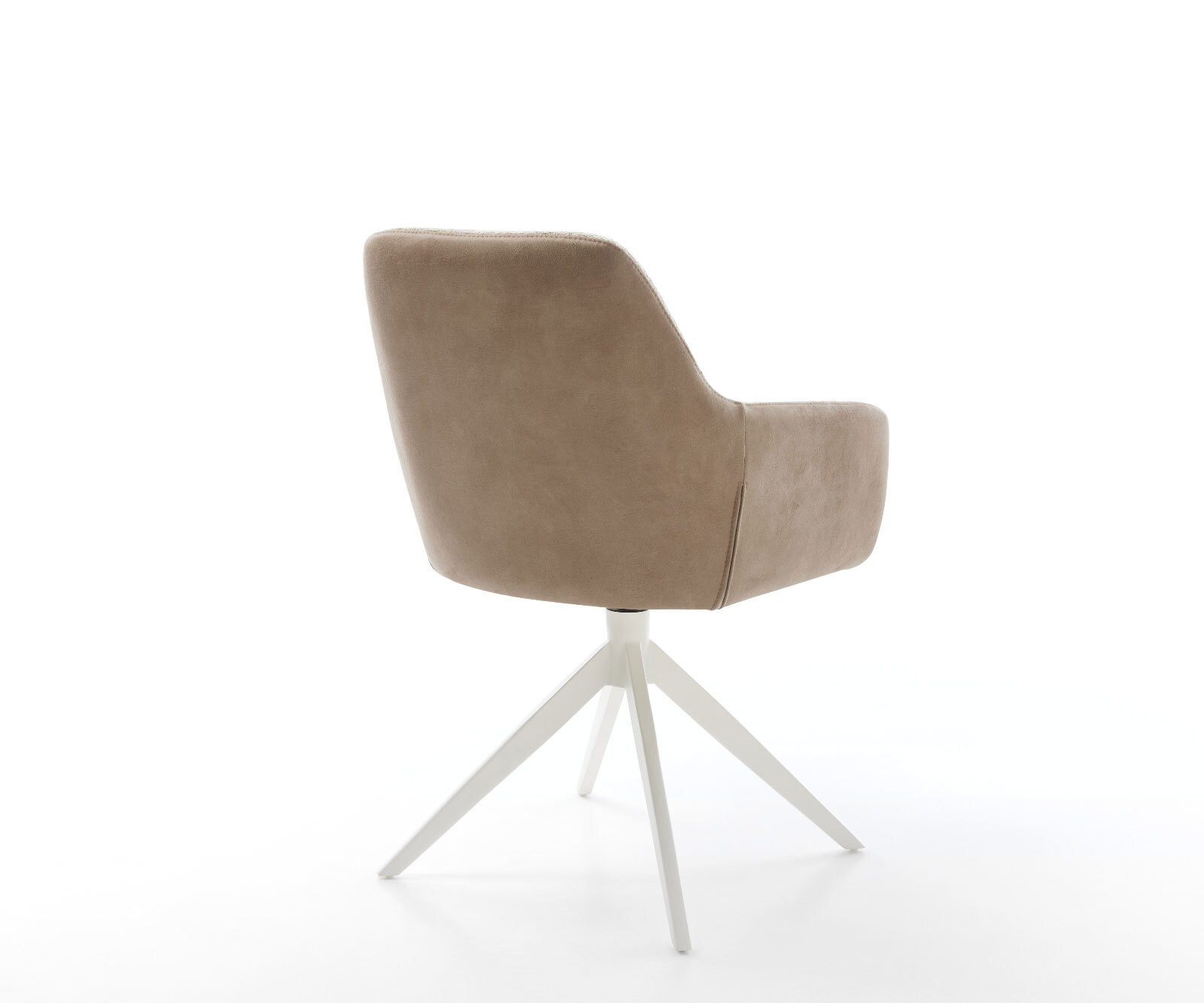 Въртящ се стол Pejo-Flex материал микс кал кръстосана рамка широка бяла 360° въртяща се люлееща се функция джоб пружина сърцевина 4