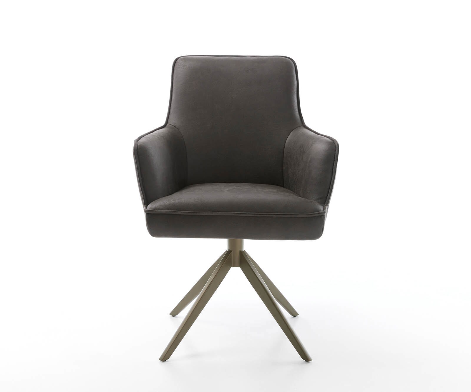 Врътящ се стол с подлакътници Антрацит Винтидж Конус крак плосък  Titan 360° въртящ се Покет пружина Heira-Flex 2