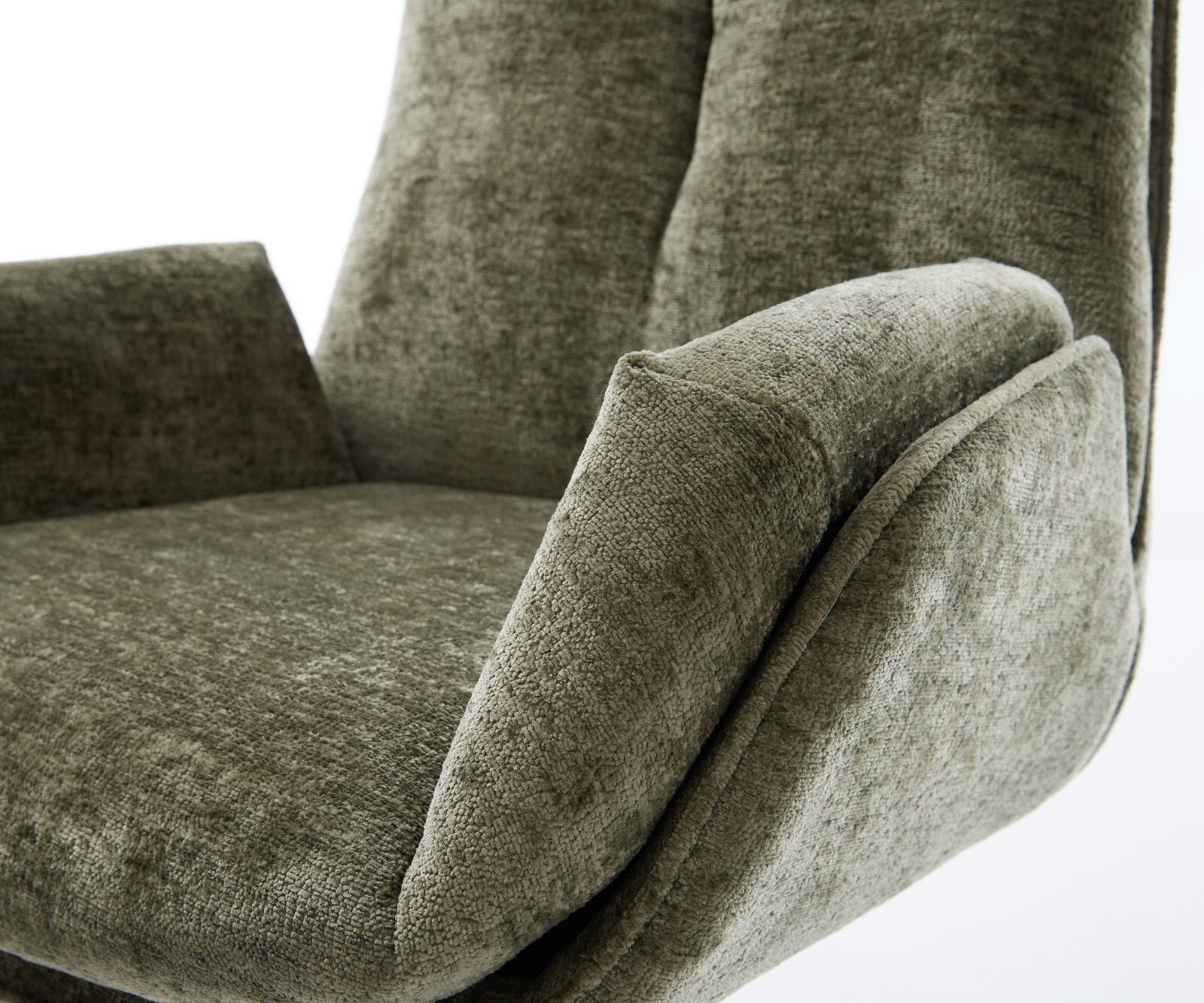 Въртящ се стол Clea-Flex шанилия маслинова основа черен 360° въртяща се люлееща се функция 4