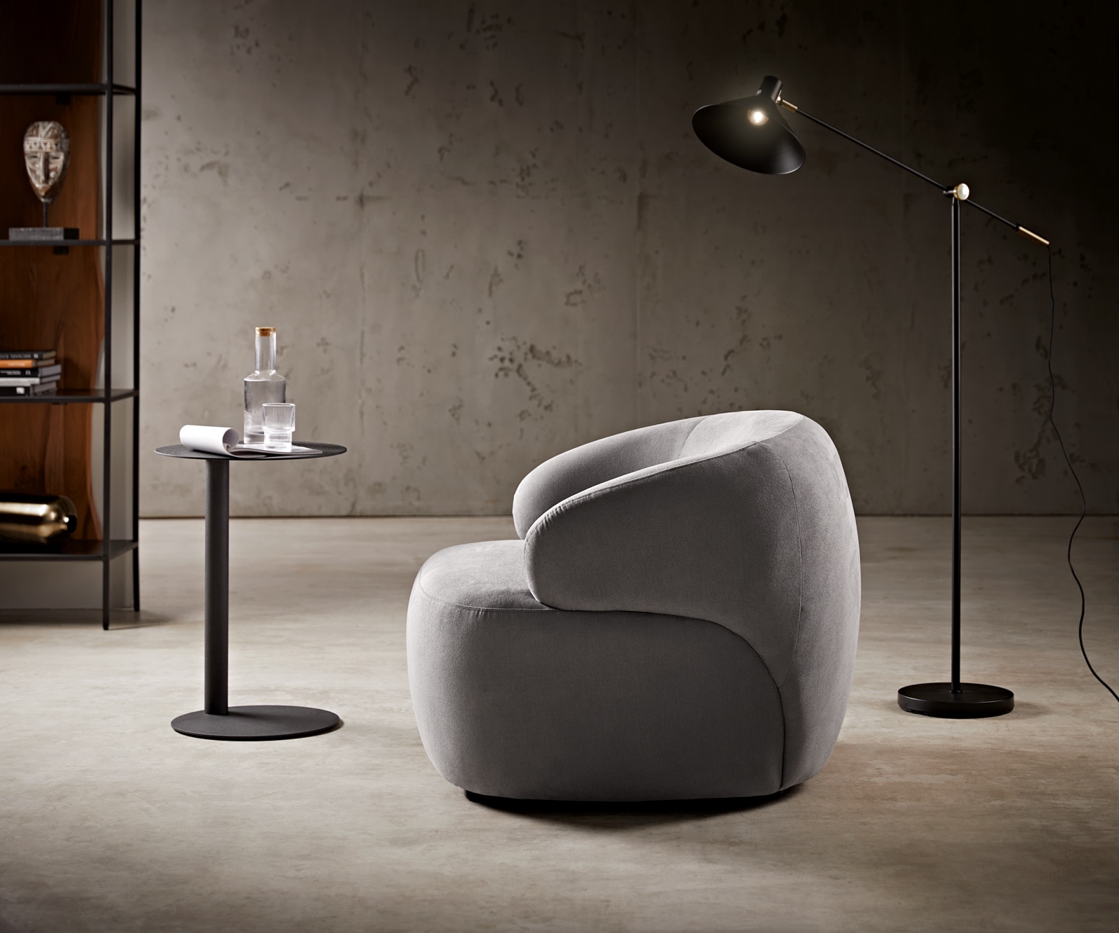 Кресло за отдих Nova 88x88 cm микрофибър сив 2