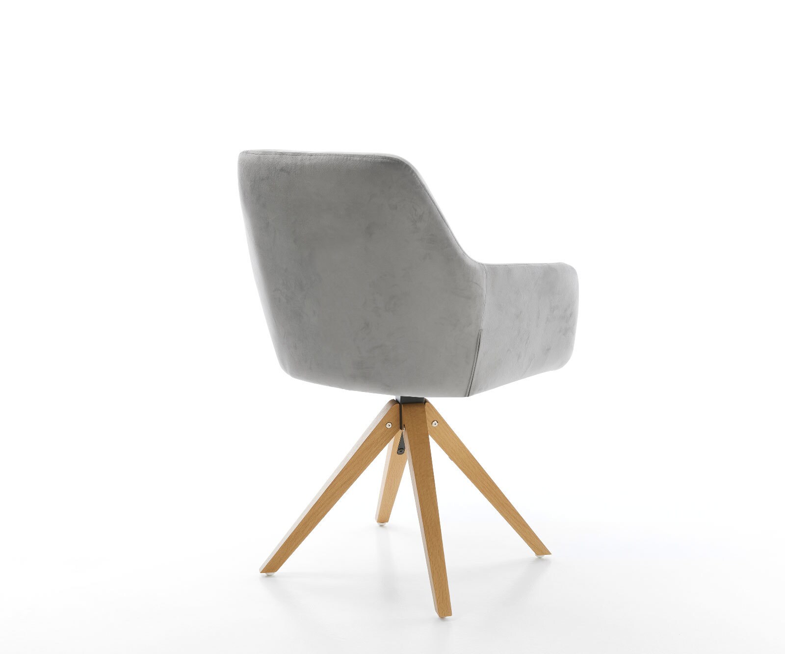 Врътящ се стол Кадифе Сив Дървена рамка  180° въртящ се Pejo-Flex 4 Врътящ се стол Кадифе Сив Дървена рамка  180° въртящ се Pejo-Flex 4