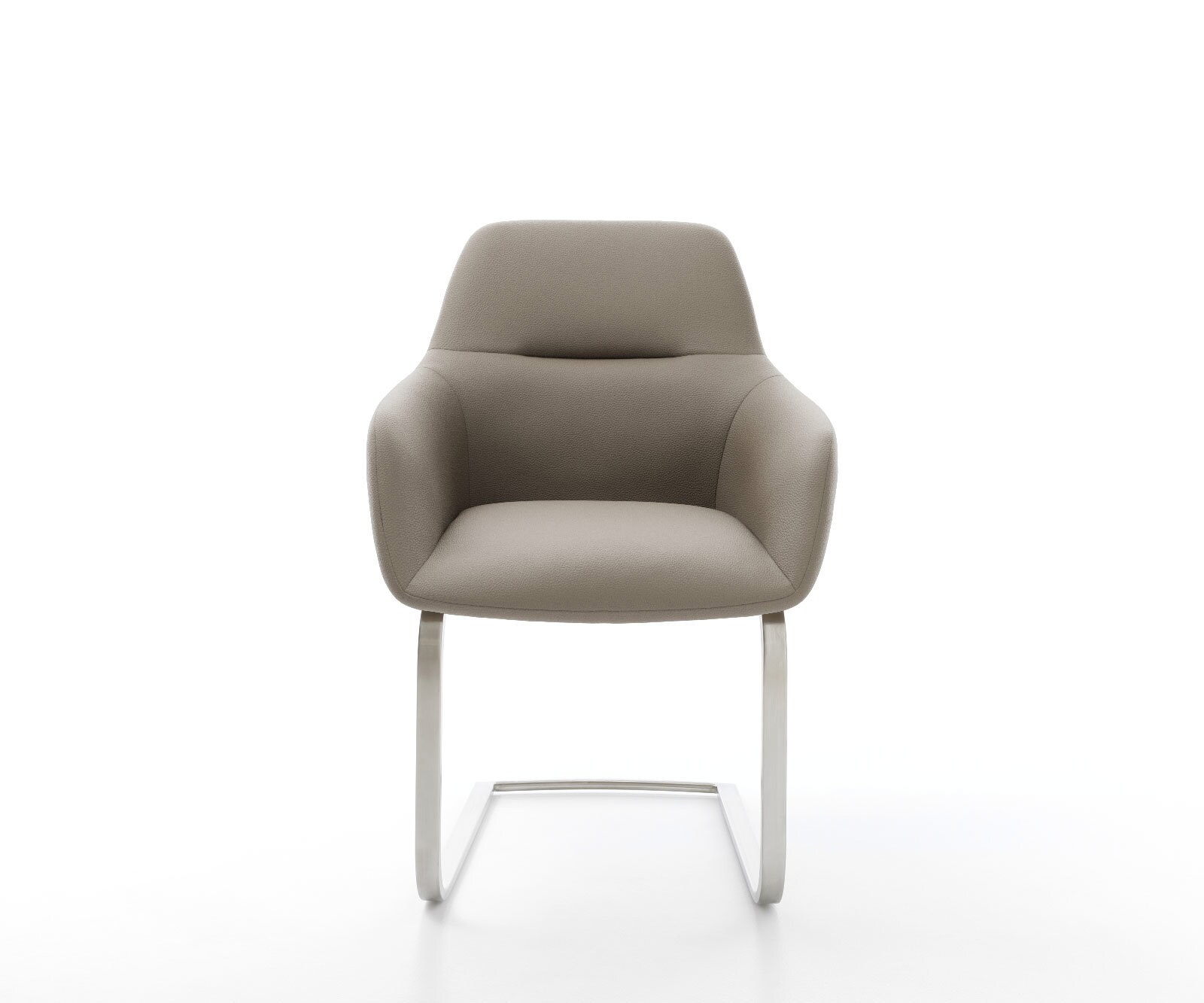 Люлеещ стол Естествена кожа Сиво-Кафяв Конзолен крак плосък Неръждаема стомана Pejo-Flex 2