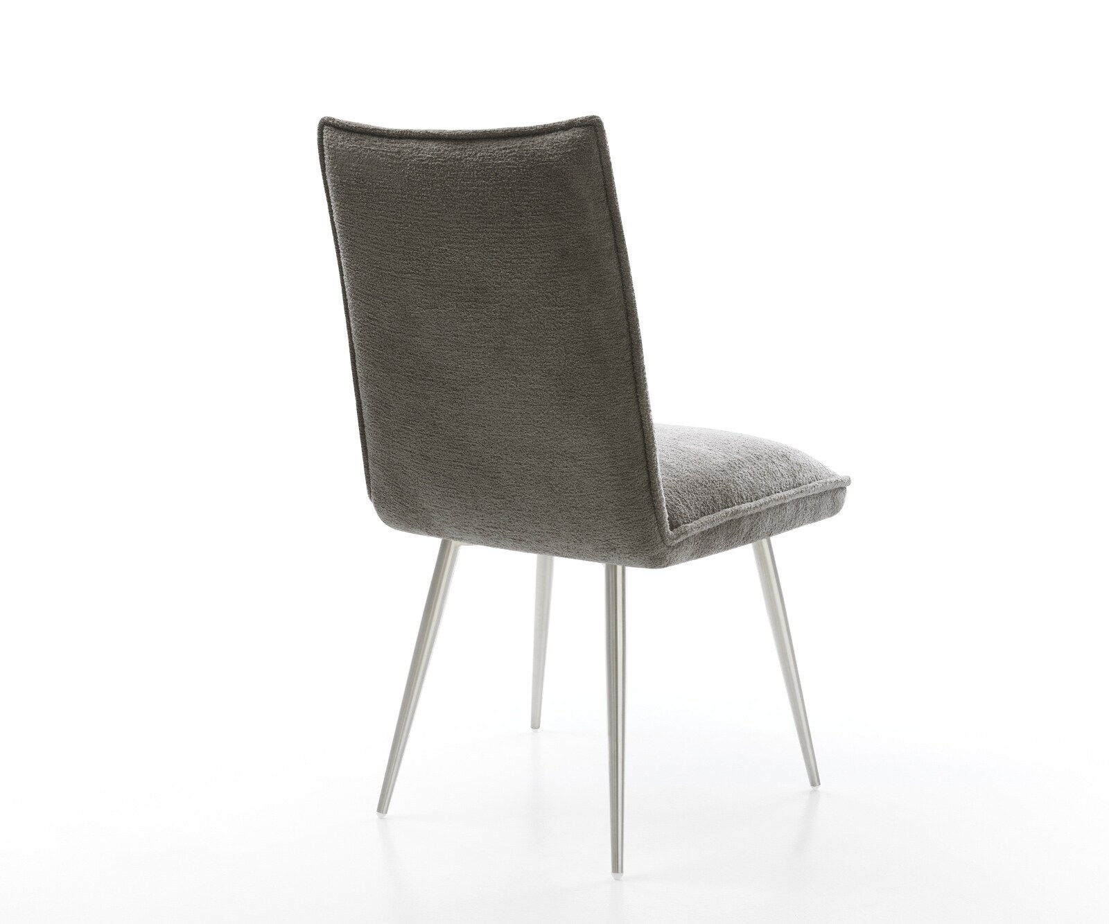 Стол за хранене Lelio-Flex Bouclé Soft Mud 4-крака с конусовидна сърцевина от джобни пружини от неръждаема стомана 5