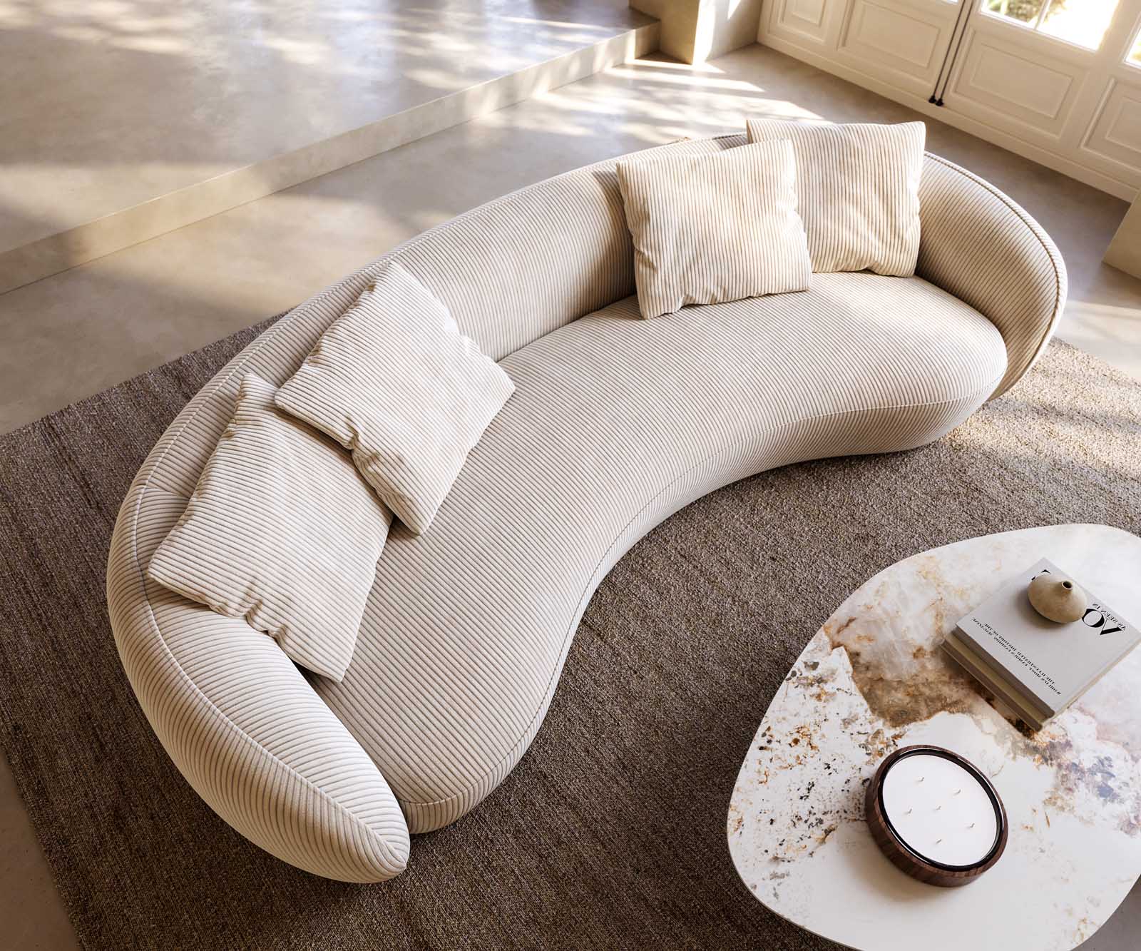 3-местен диван Larna 260x120 cm Cord Бежов 3 3-местен диван Larna 260x120 cm Cord Бежов 3